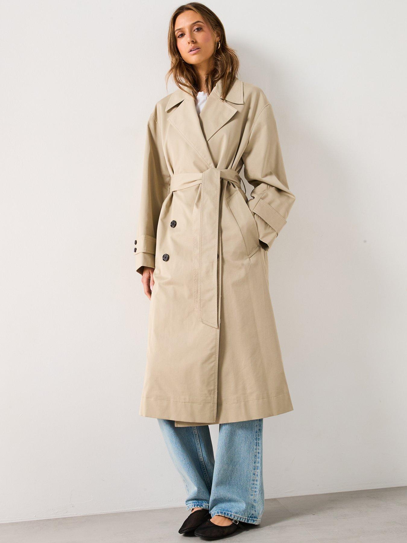  image of mango-long-oversized-double-breasted-trench-coat