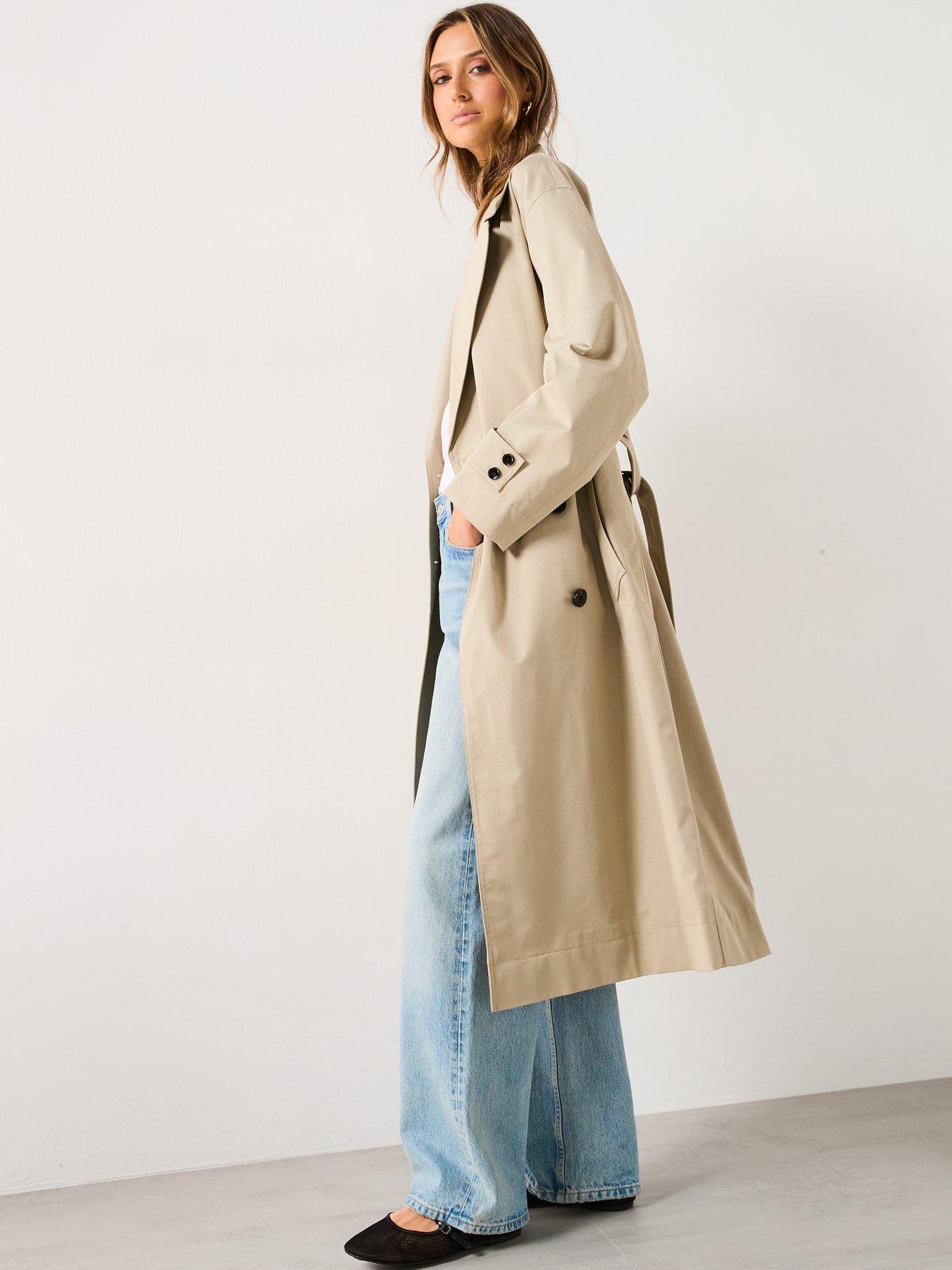  image of mango-long-oversized-double-breasted-trench-coat