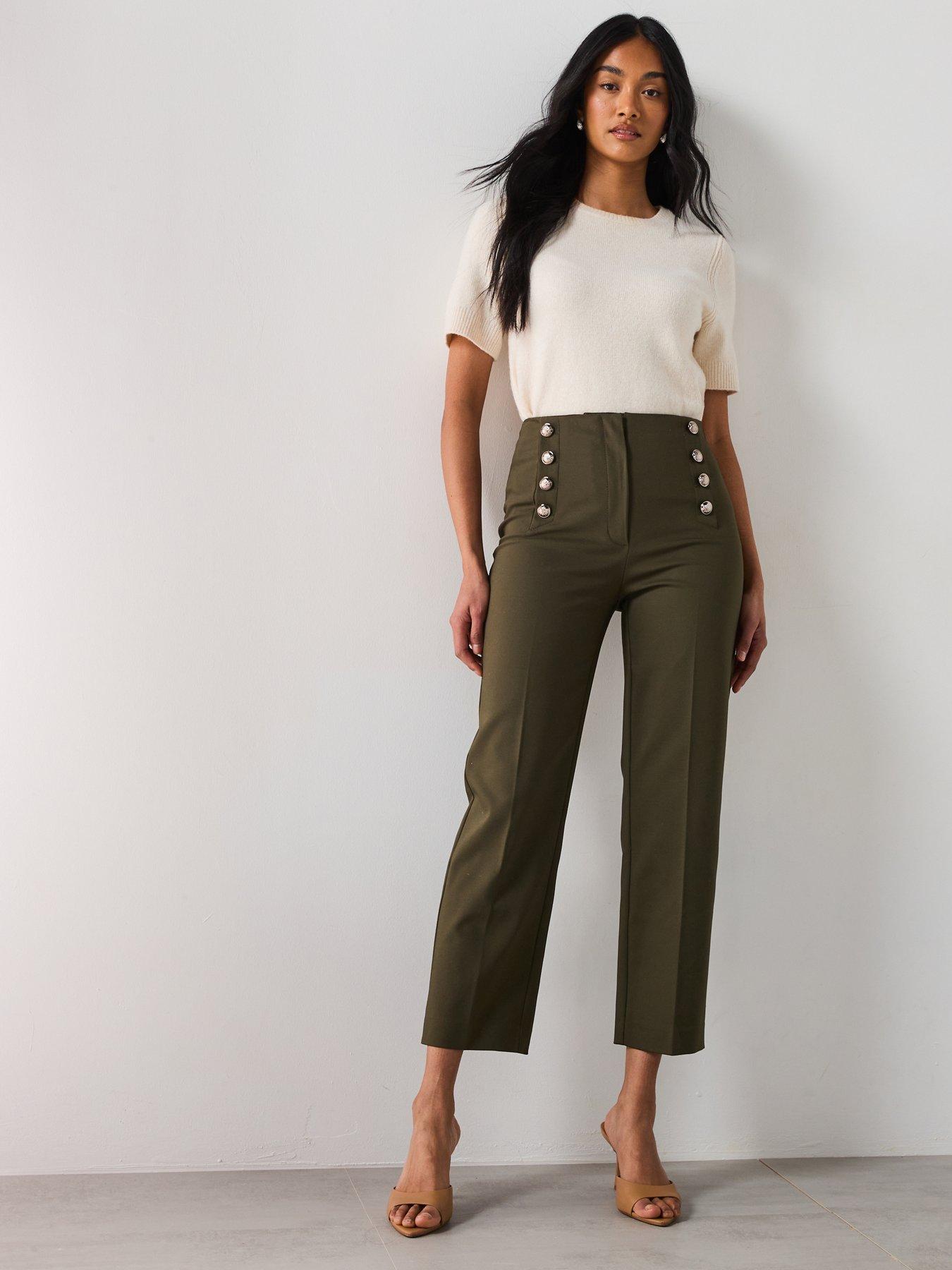  image of mango-straight-trousers-with-jewel-buttons