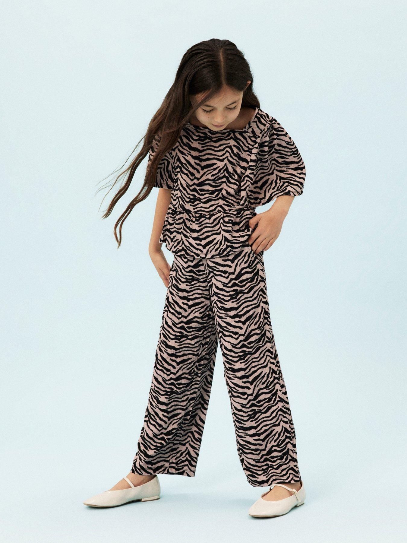Image 2 of 5 of Name It Girls Zebra Print Trousers - Burnished Lilac