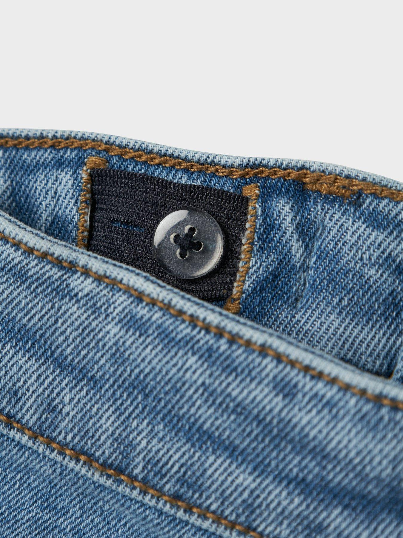  image of name-it-mini-girls-bow-mom-jeans-medium-blue-denim-bow