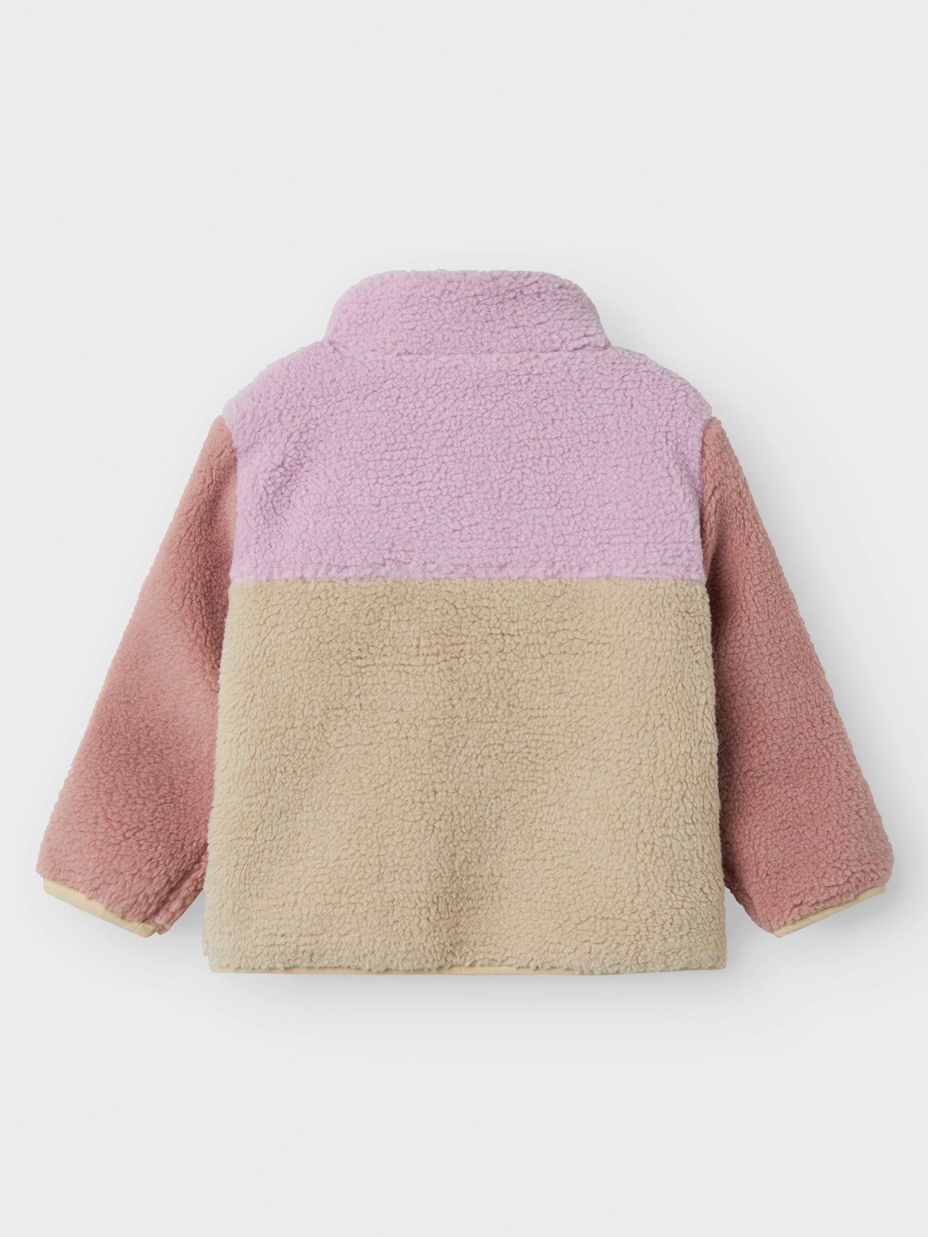 Image 2 of 3 of Name It Mini Girls Colour Block Fleece Jacket - Multi