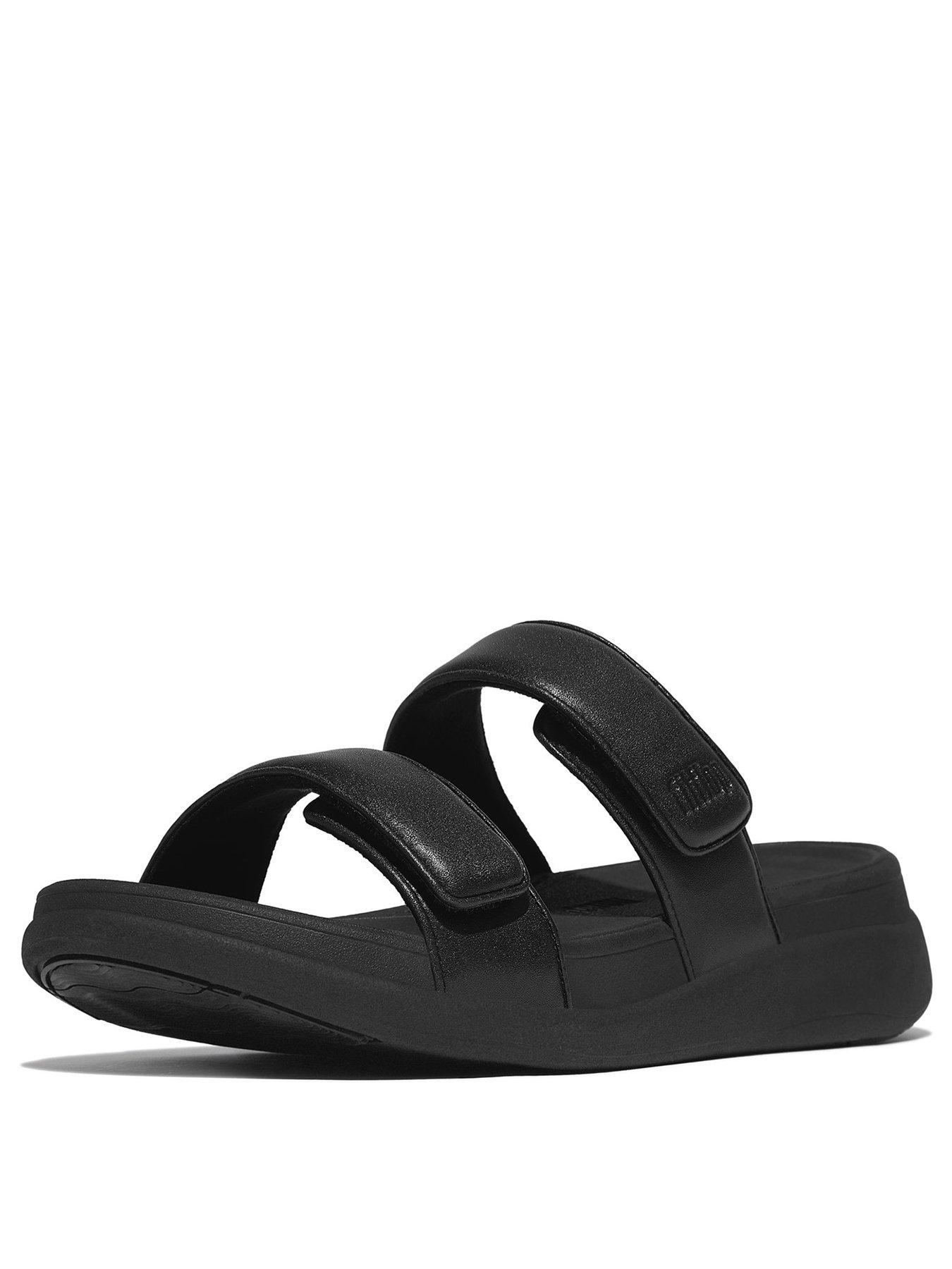 Image 2 of 6 of FitFlop F-mode Go 2 Bar Velcro Slide - All Black