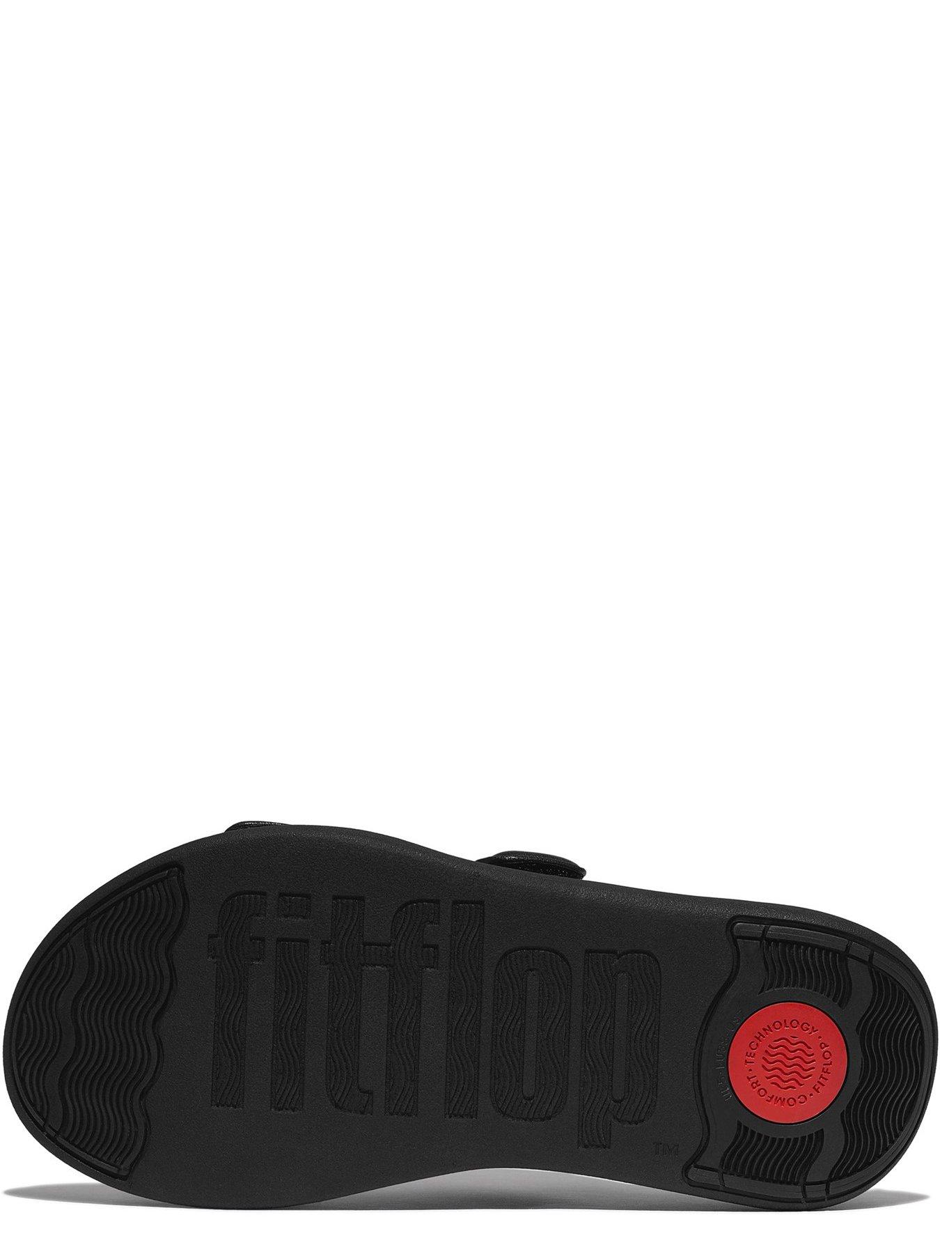 Image 4 of 6 of FitFlop F-mode Go 2 Bar Velcro Slide - All Black