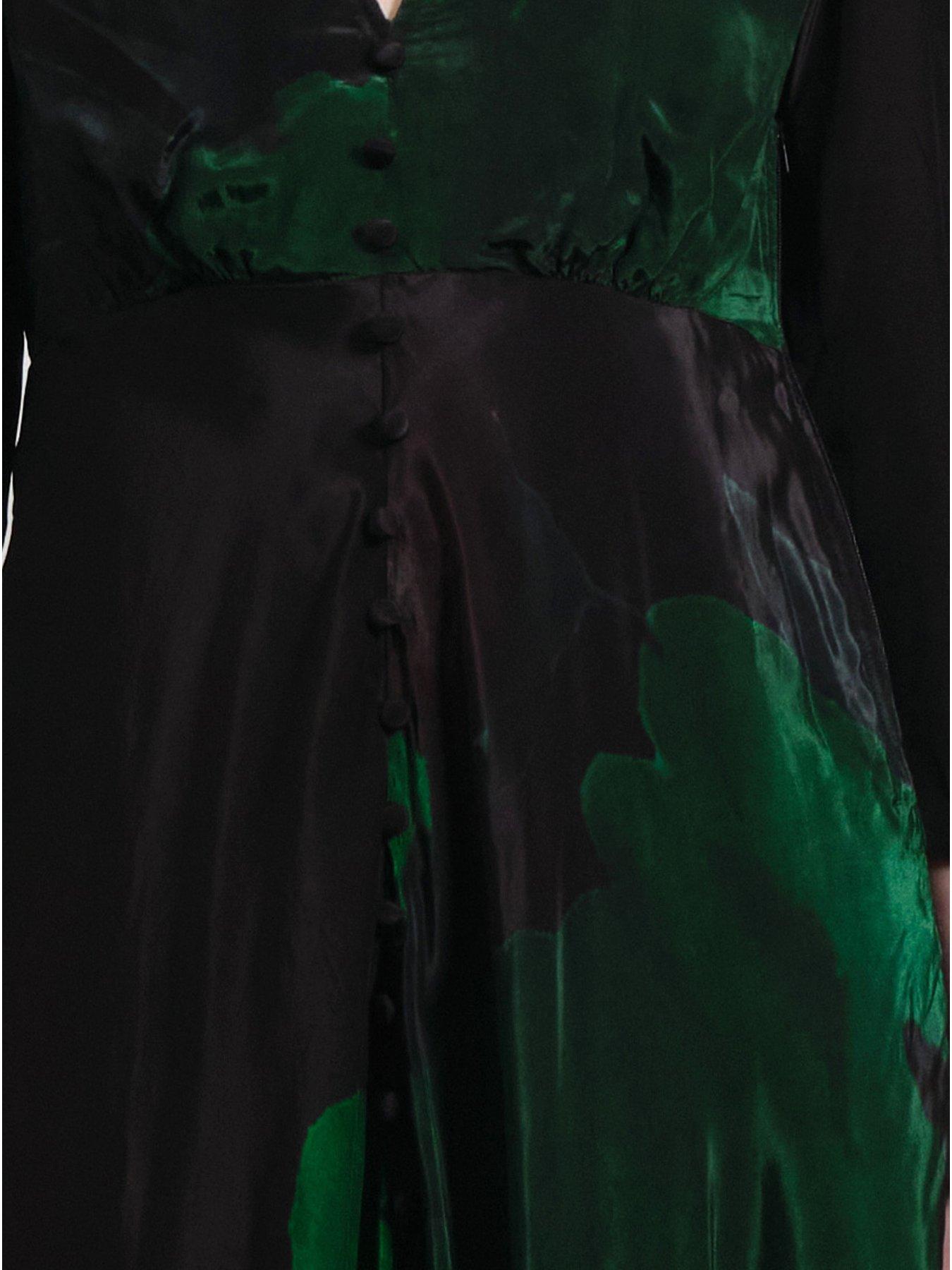  image of religion-maryam-maxi-button-through-floral-print-dress-green