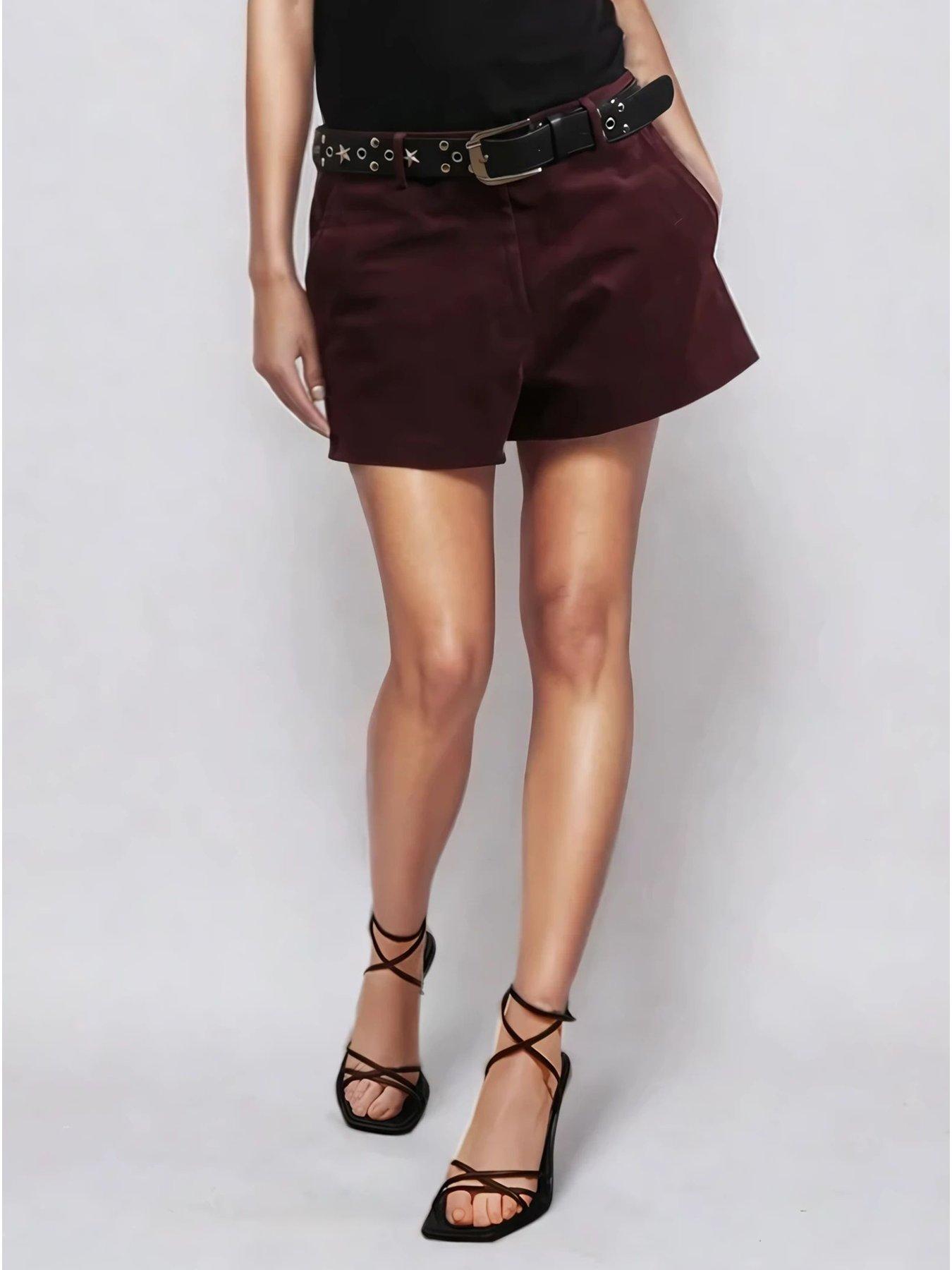 undefined Galaxy Suede Shorts - Red