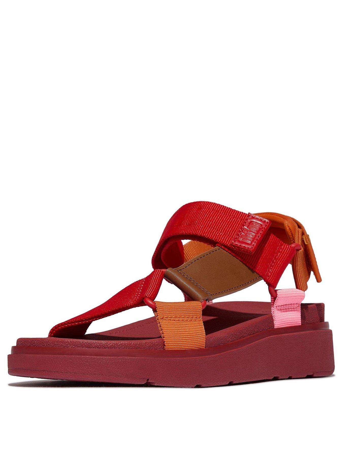 stillFront image of fitflop-gen-ff-t-bar-sandal-flooded-webbing-redpink-perfect-mix