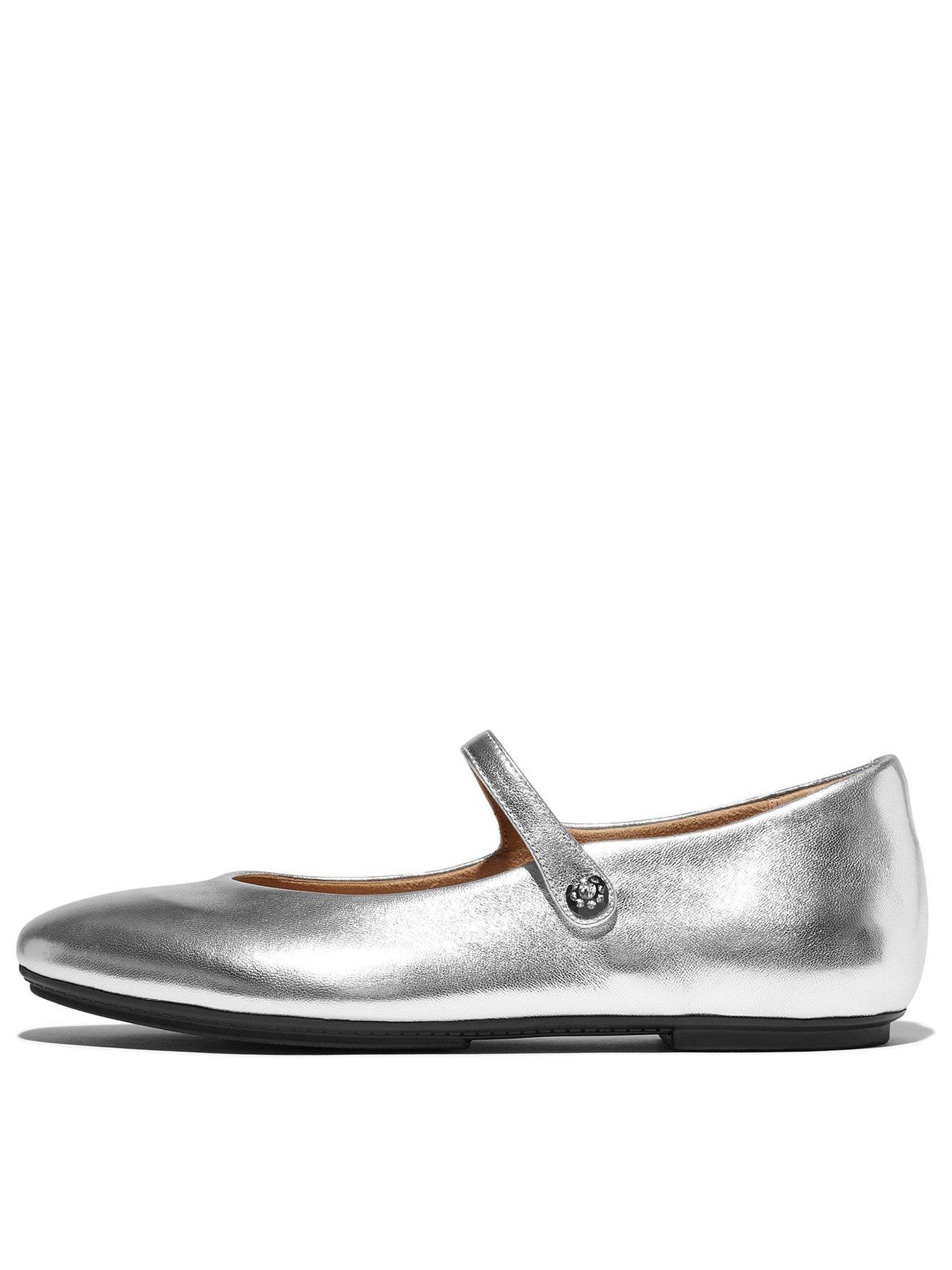  image of fitflop-delicato-mary-jane-pretty-detail-metallic-silver