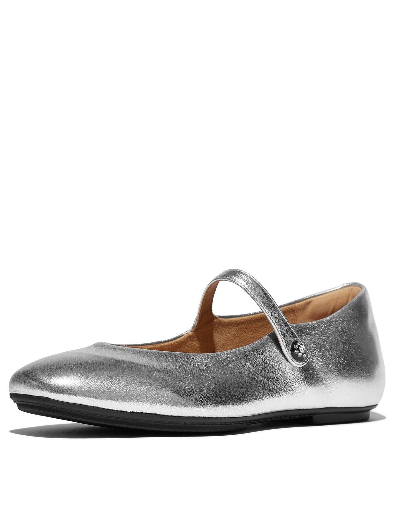  image of fitflop-delicato-mary-jane-pretty-detail-metallic-silver