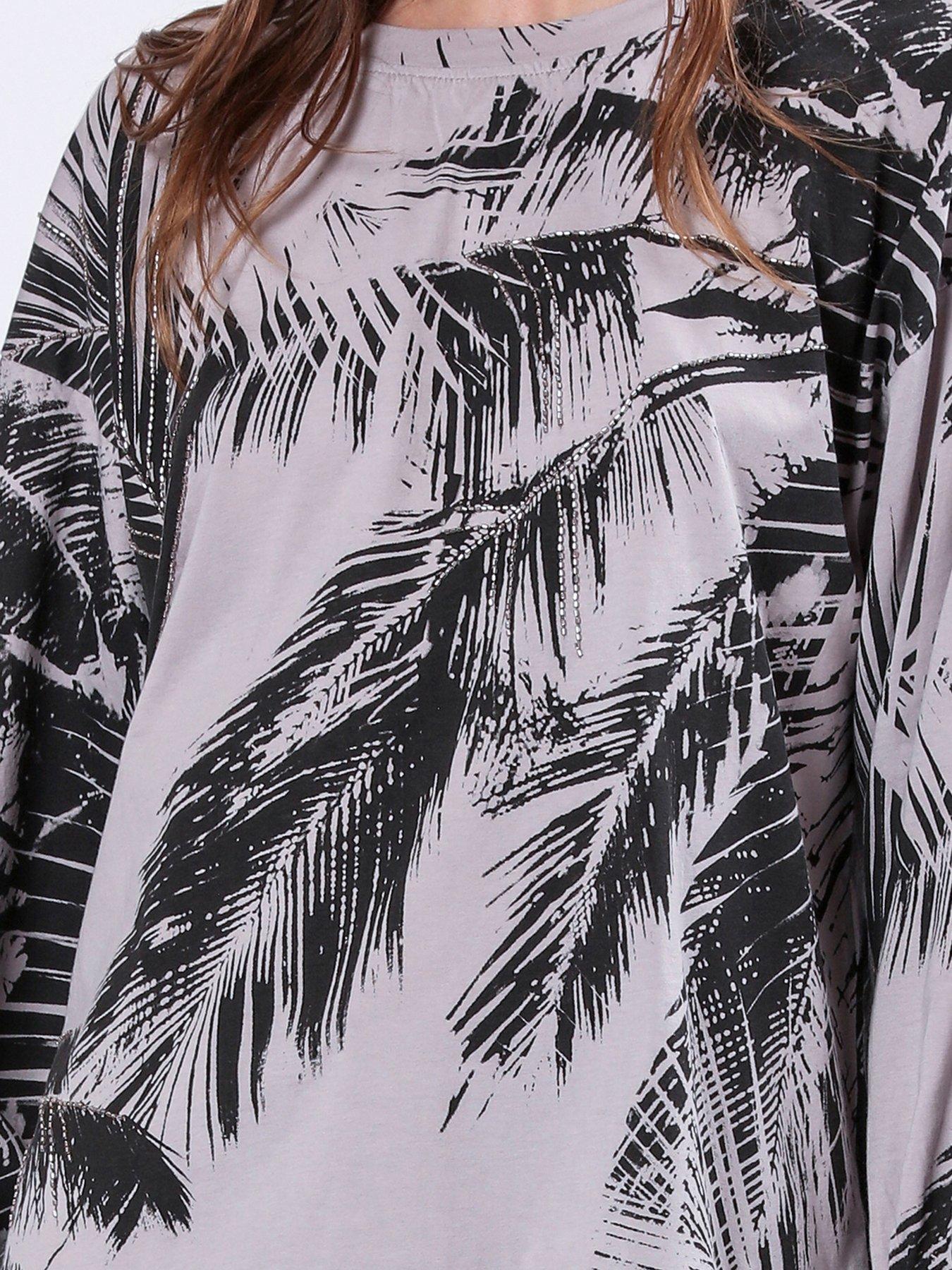  image of religion-epidote-oversized-embellished-batwing-top-beige