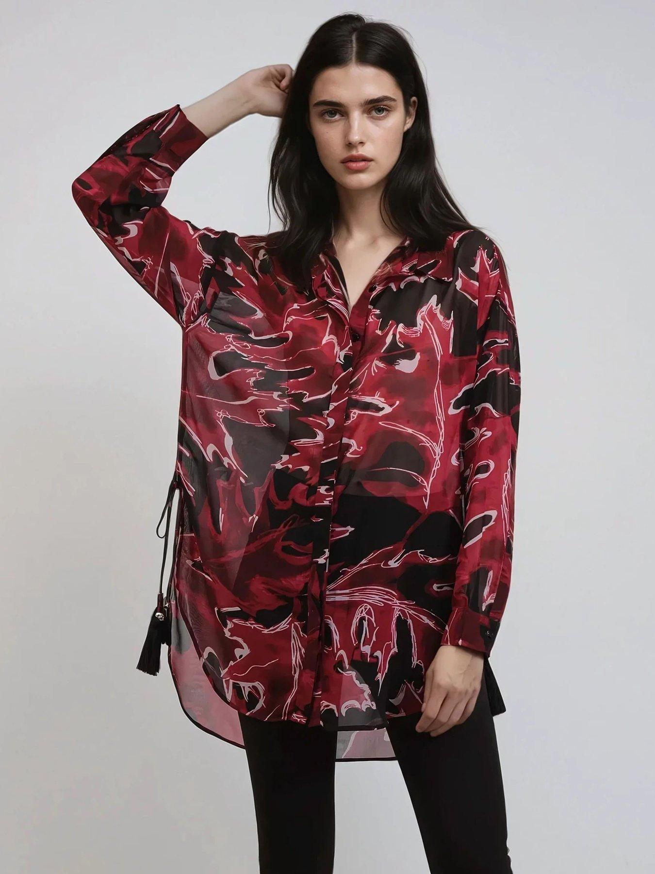 undefined Flash Oversized Tassel Shirt - Black