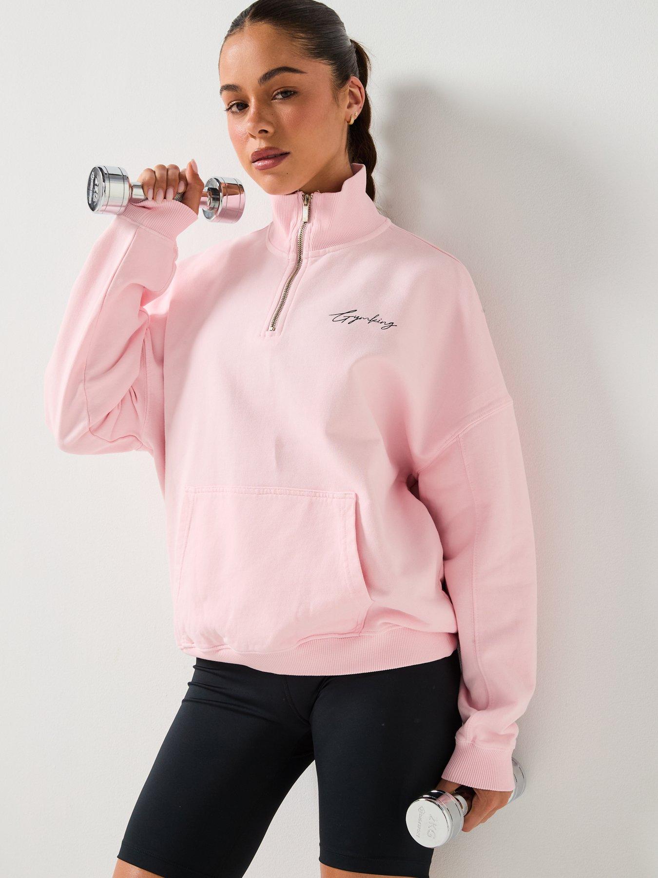 Image 6 of 6 of Gym King Womens Washed Reset 1/4 Zip - Pale Mauve