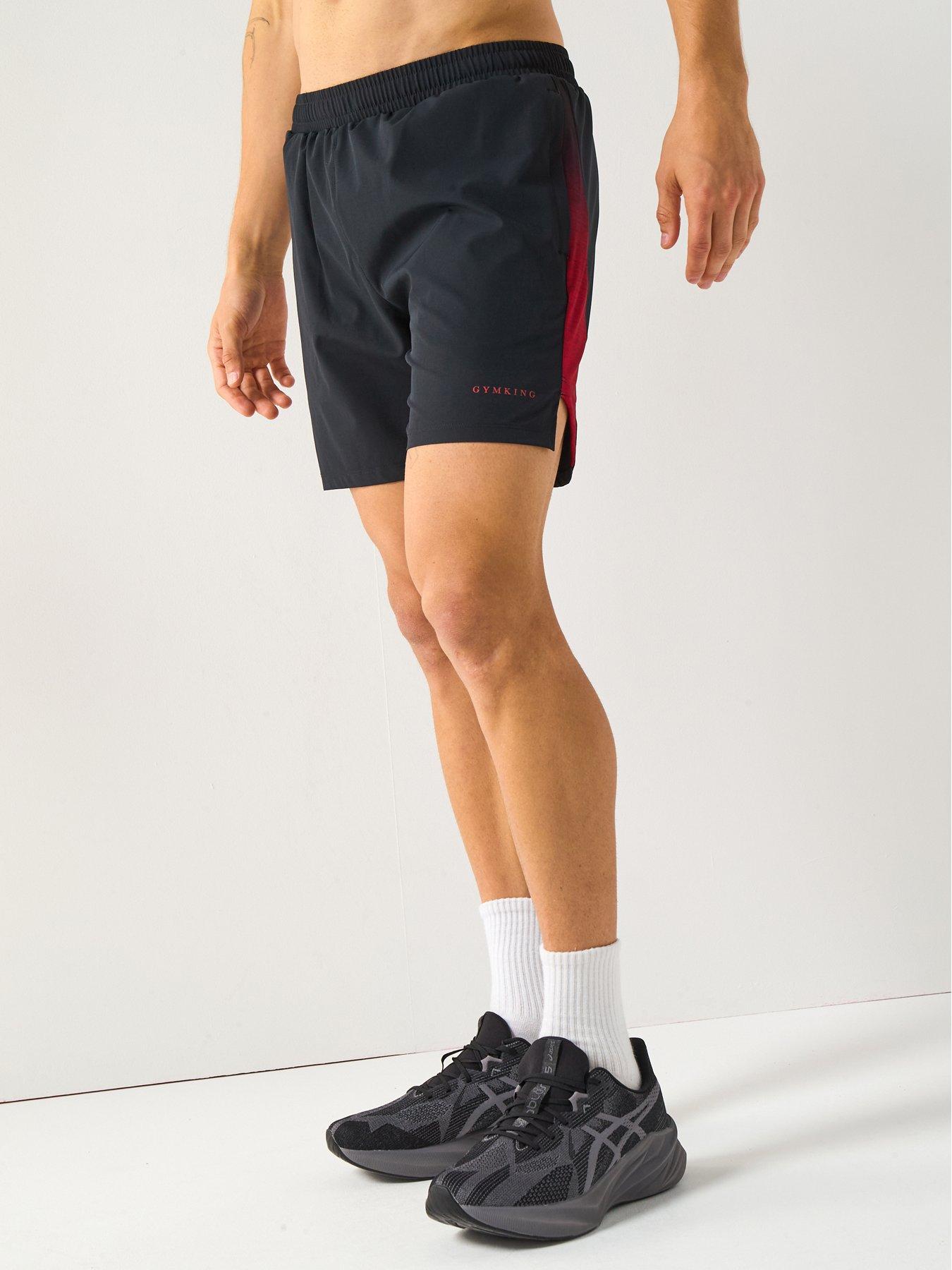 Gym King Men's Ombre Space Dye Shorts - Red/Black