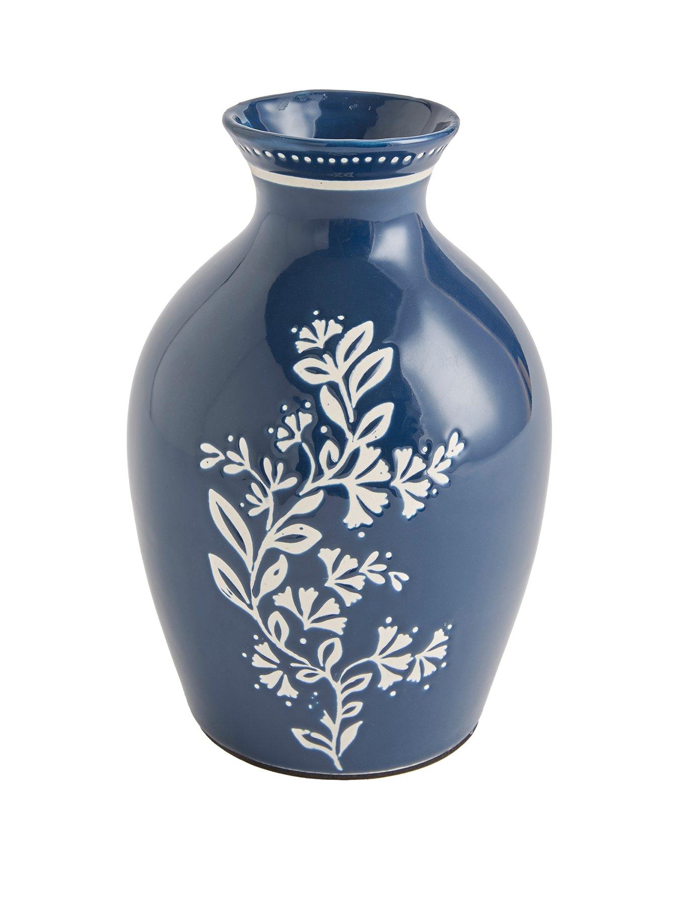 Image 2 of 5 of Very Home Botanical Printed Vase - Blue