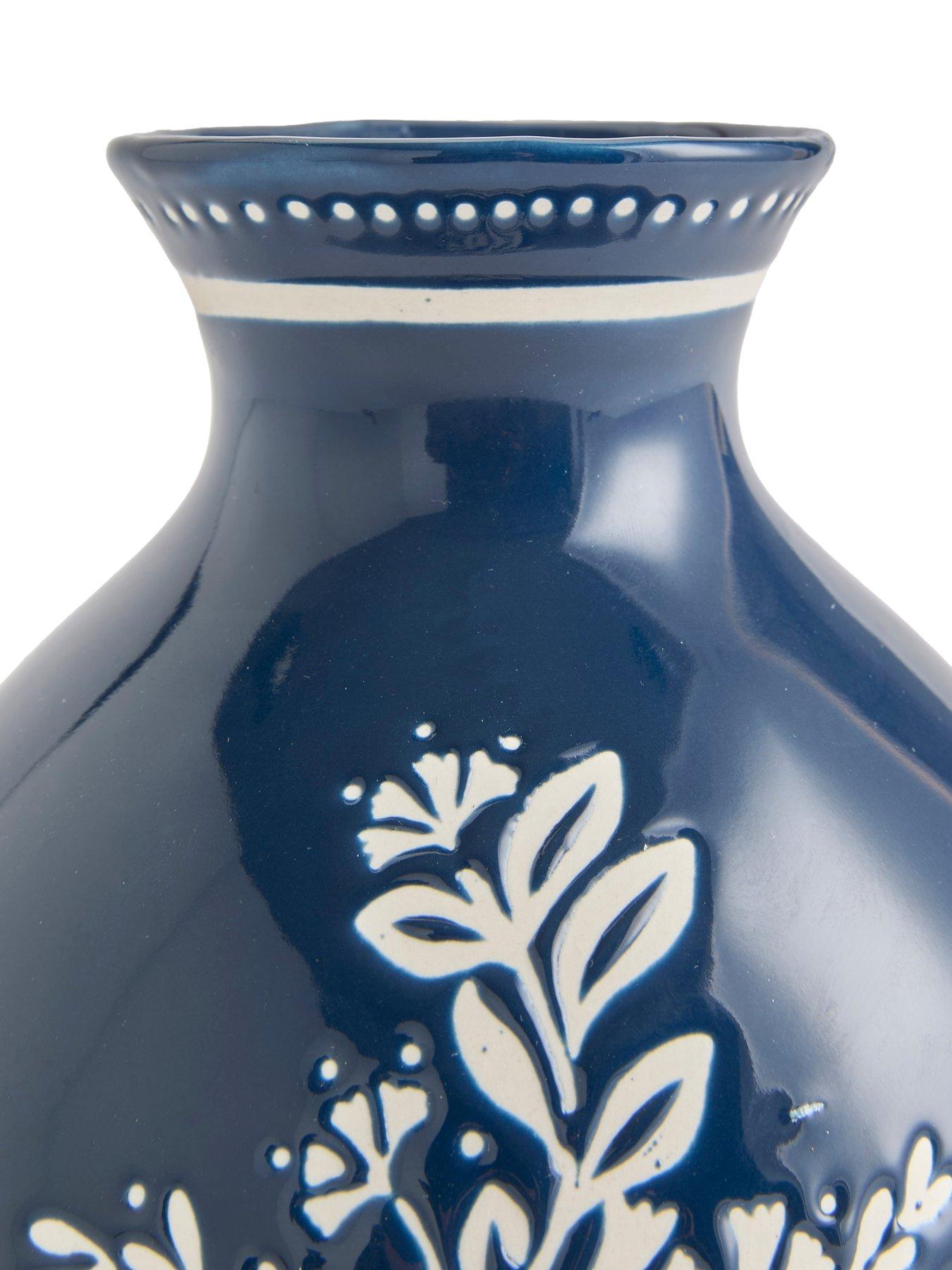 Image 5 of 5 of Very Home Botanical Printed Vase - Blue