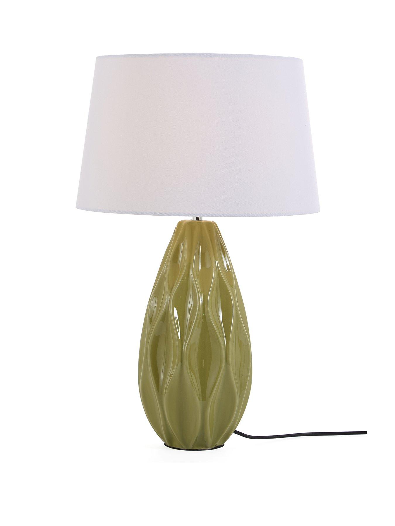  image of the-very-collection-green-wave-ceramic-table-lamp