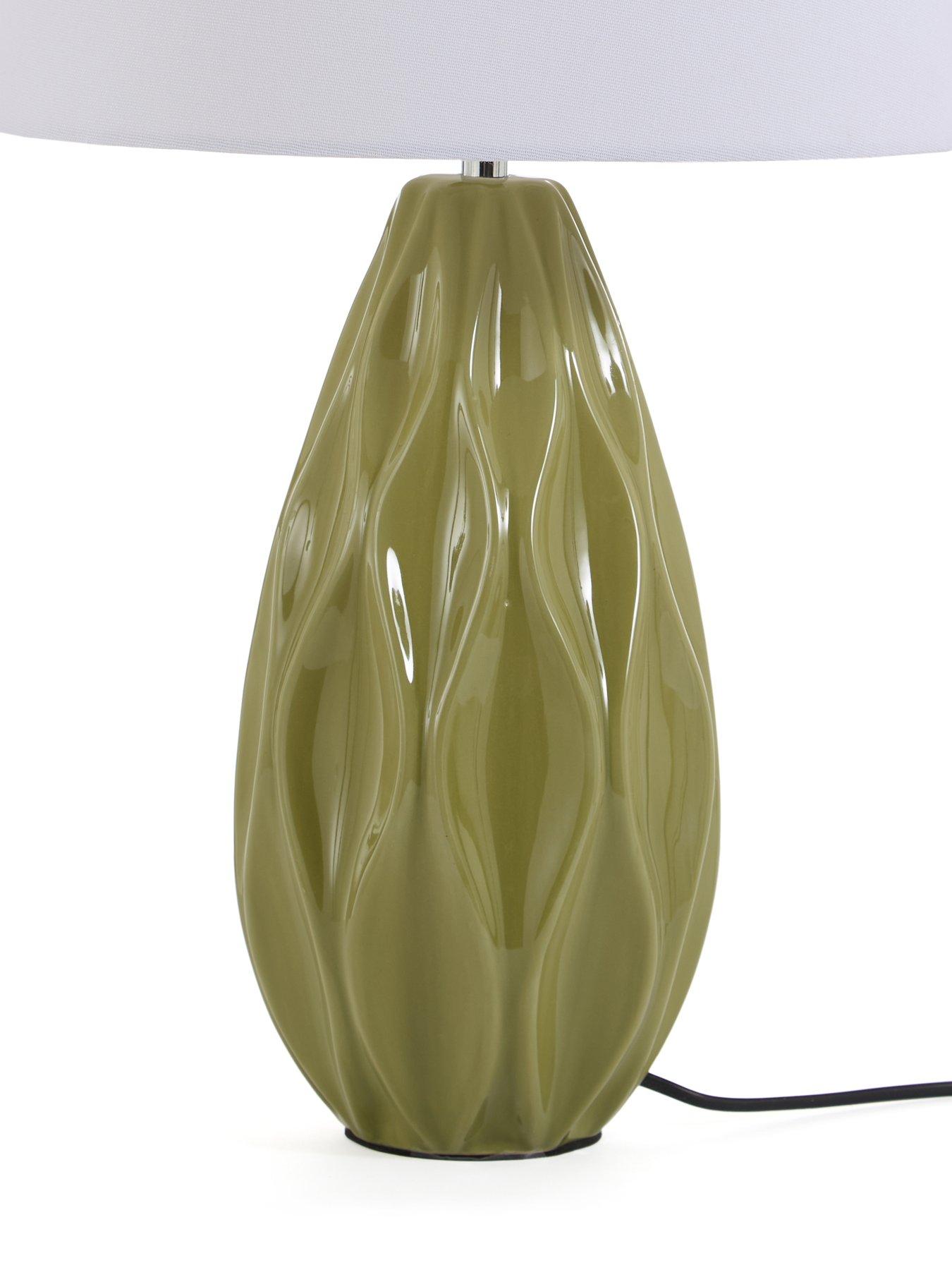  image of the-very-collection-green-wave-ceramic-table-lamp
