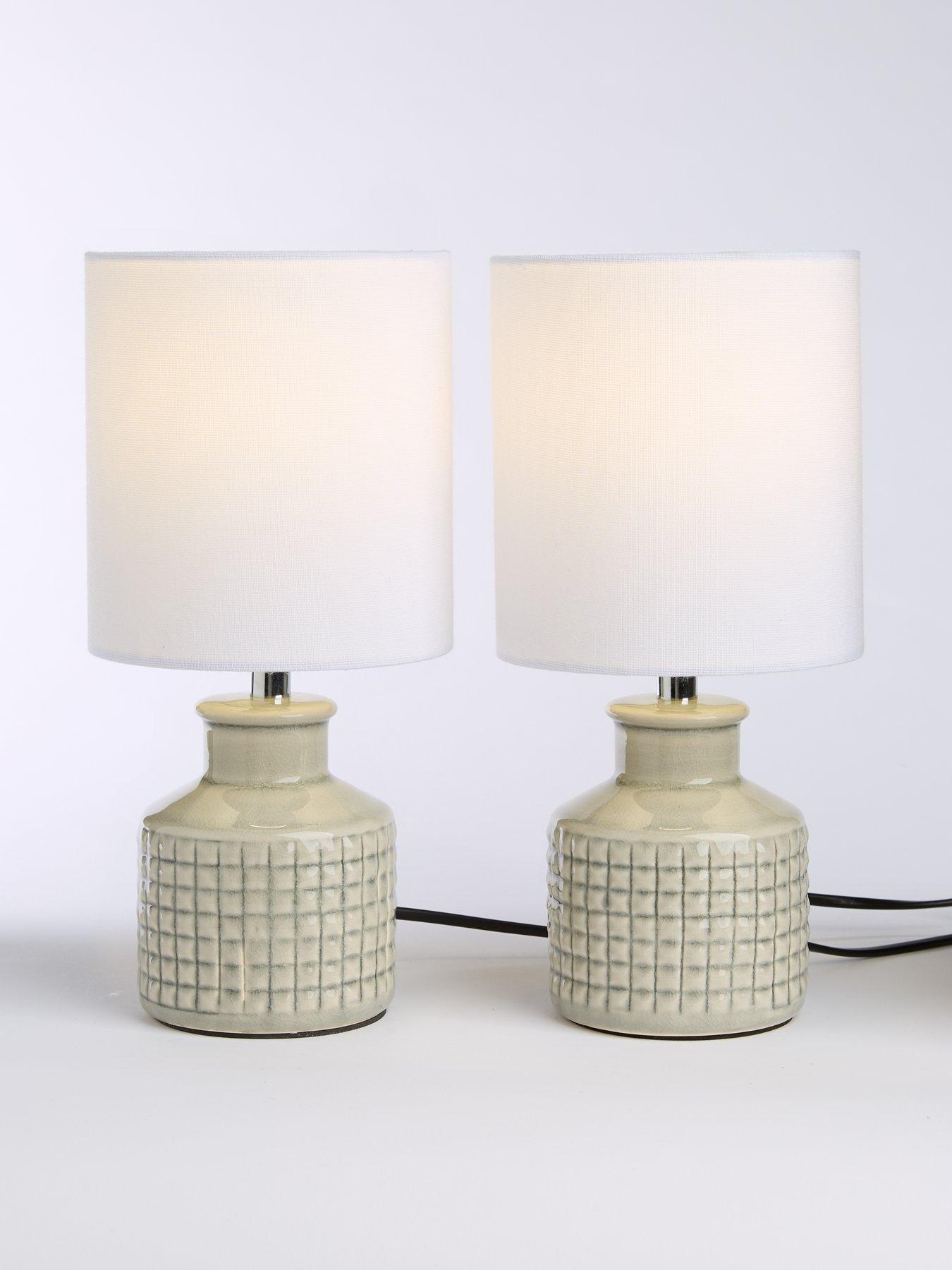 Image 3 of 6 of Very Home Green Set of 2 Ceramic Table Lamp