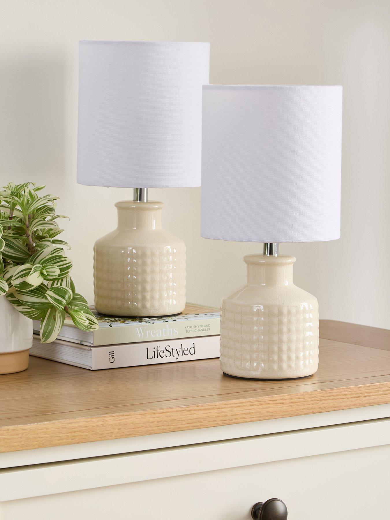 undefined Cream Set of 2 Ceramic Table Lamps