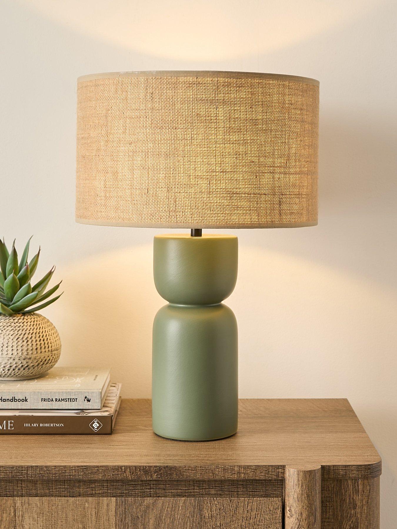 Image 1 of 6 of Very Home Green Totem Table Lamp