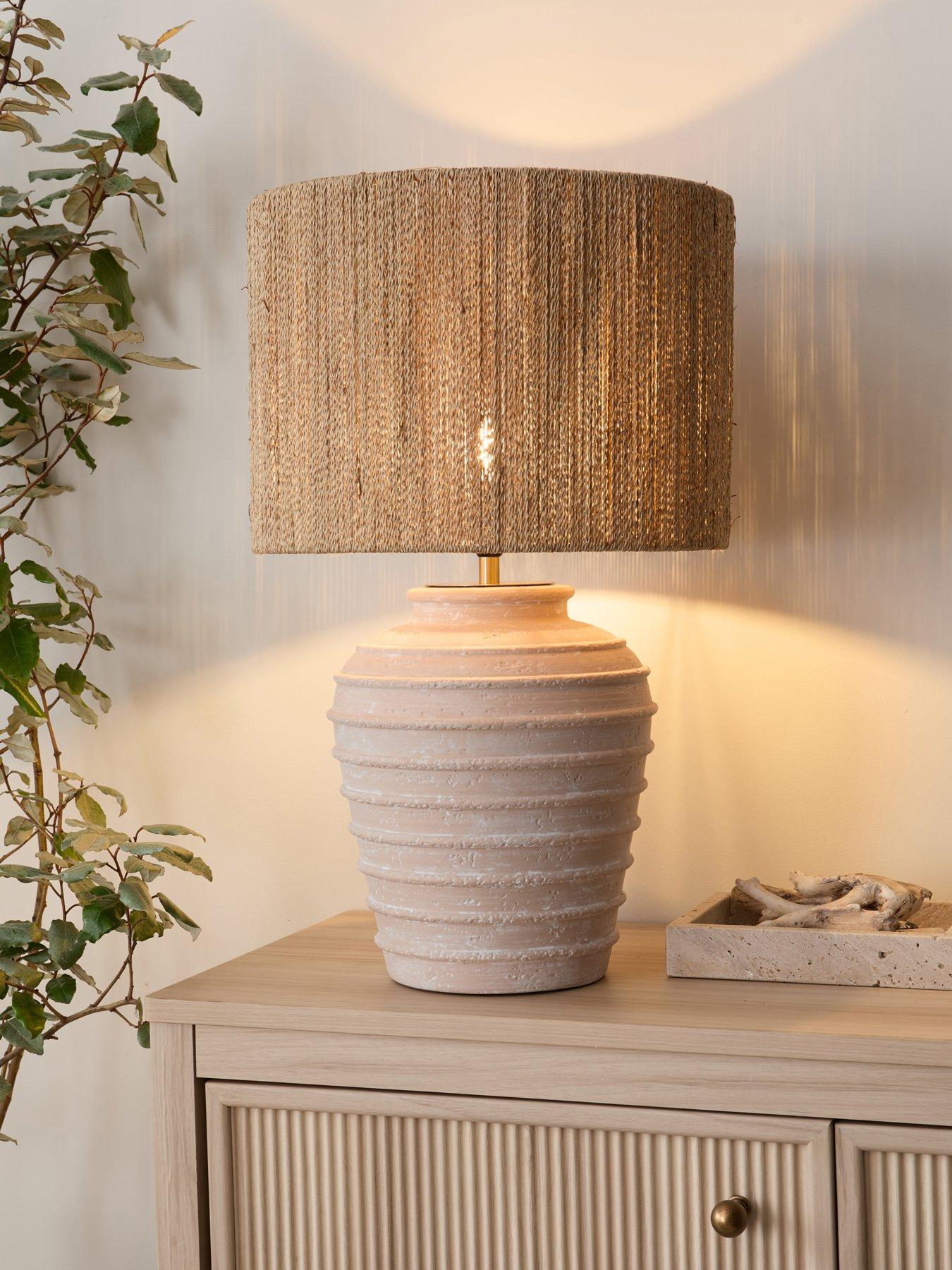 undefined MK Ribbed Ceramic Urn Table Lamp
