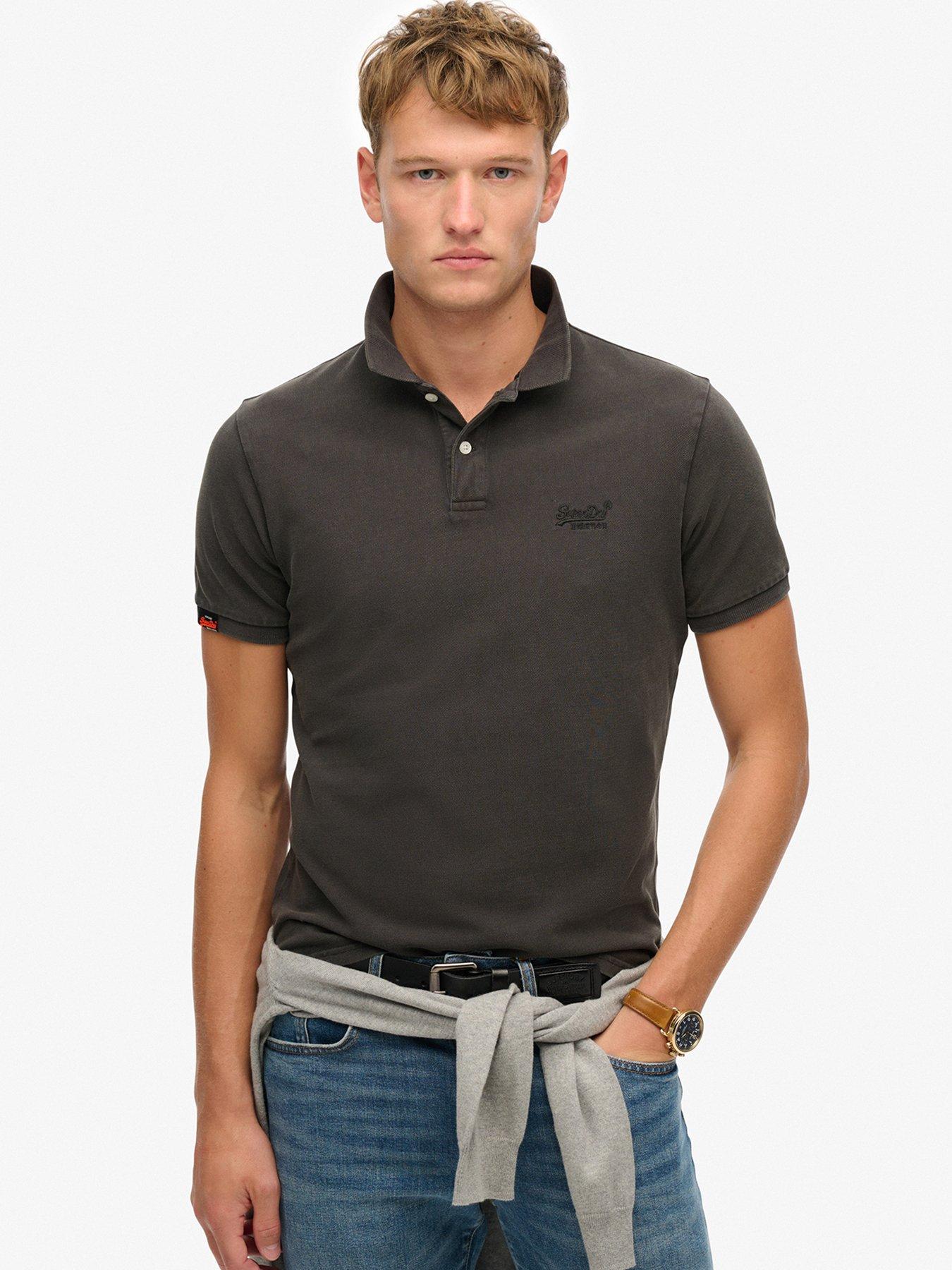  image of superdry-vintage-destroyed-polo-shirt-black