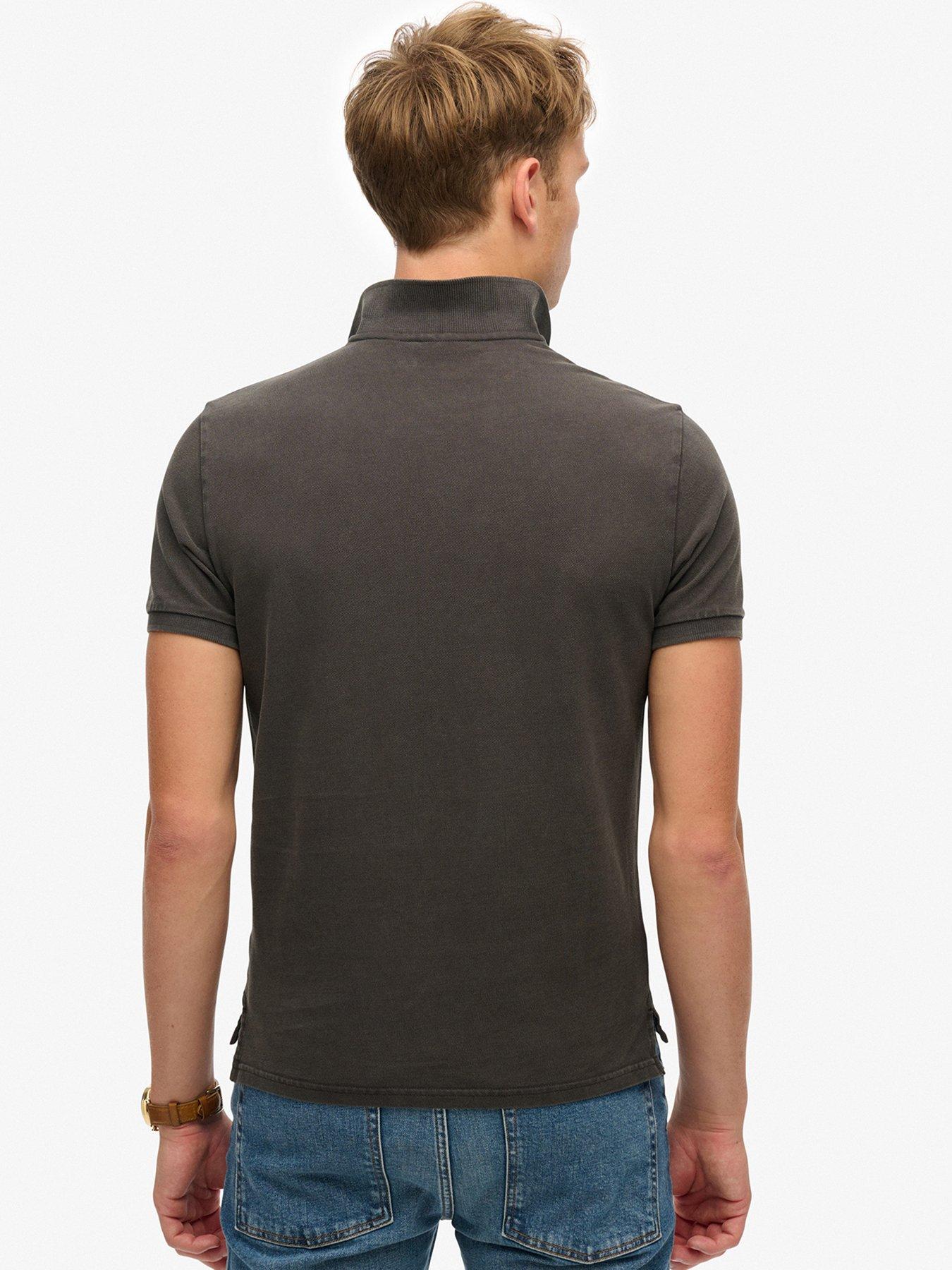  image of superdry-vintage-destroyed-polo-shirt-black