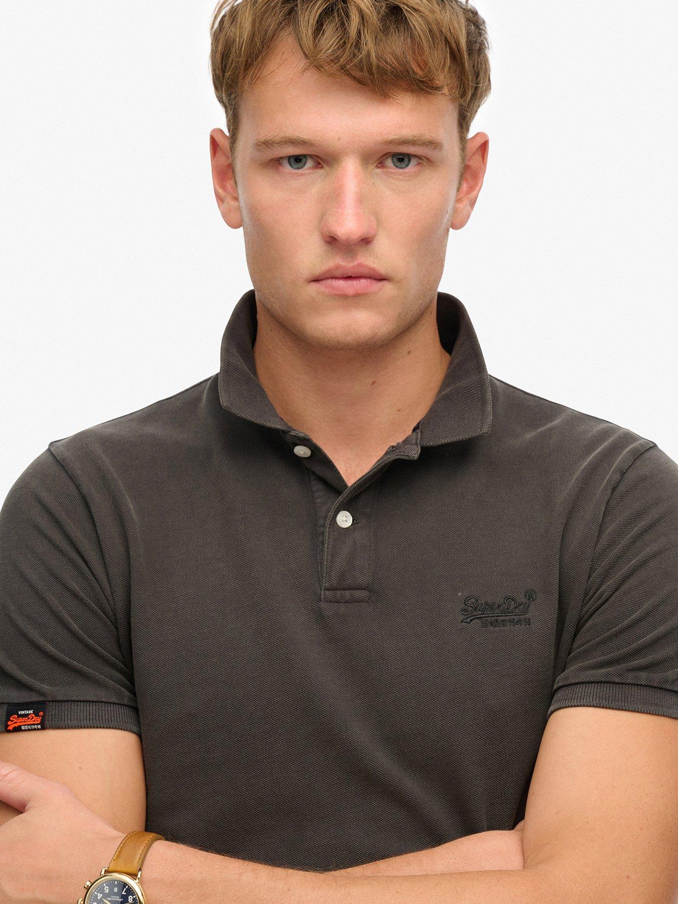  image of superdry-vintage-destroyed-polo-shirt-black