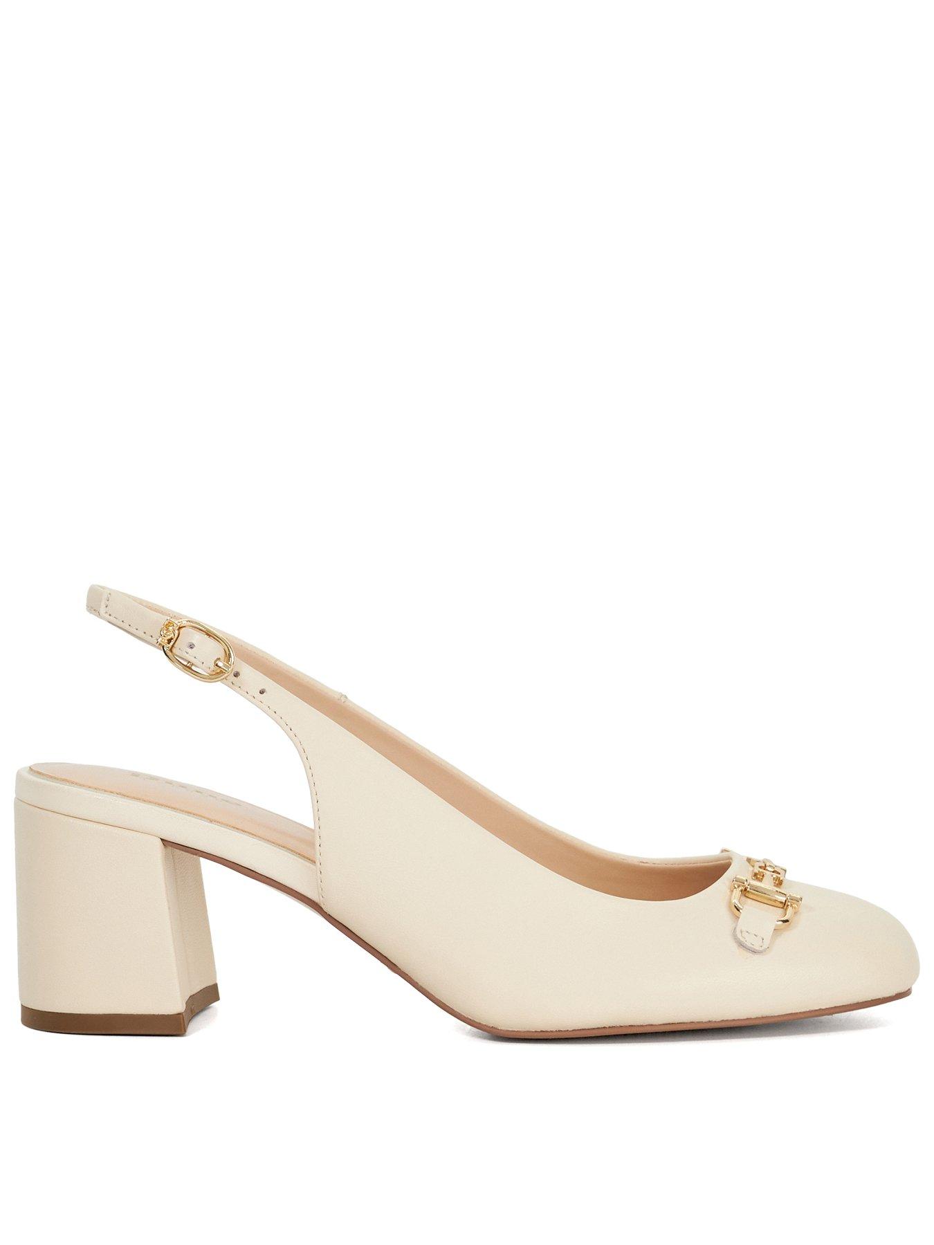  image of dune-london-dreaming-croc-slingback-ecru