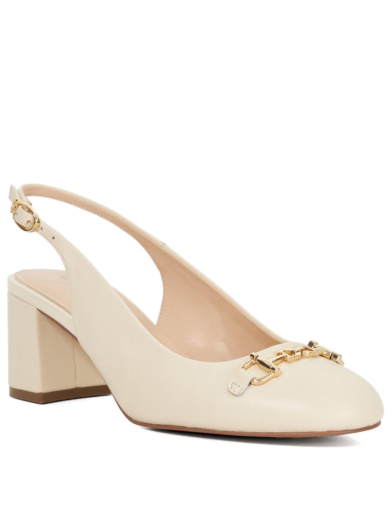  image of dune-london-dreaming-croc-slingback-ecru