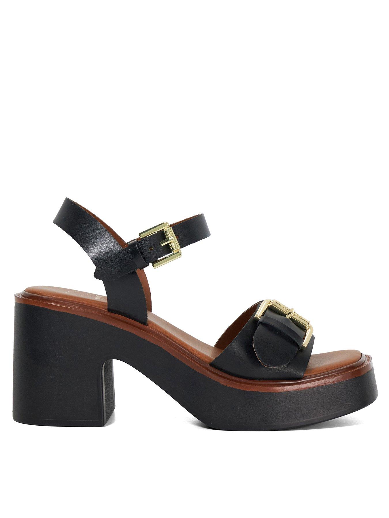  image of dune-london-jupiter-leather-sandals-black