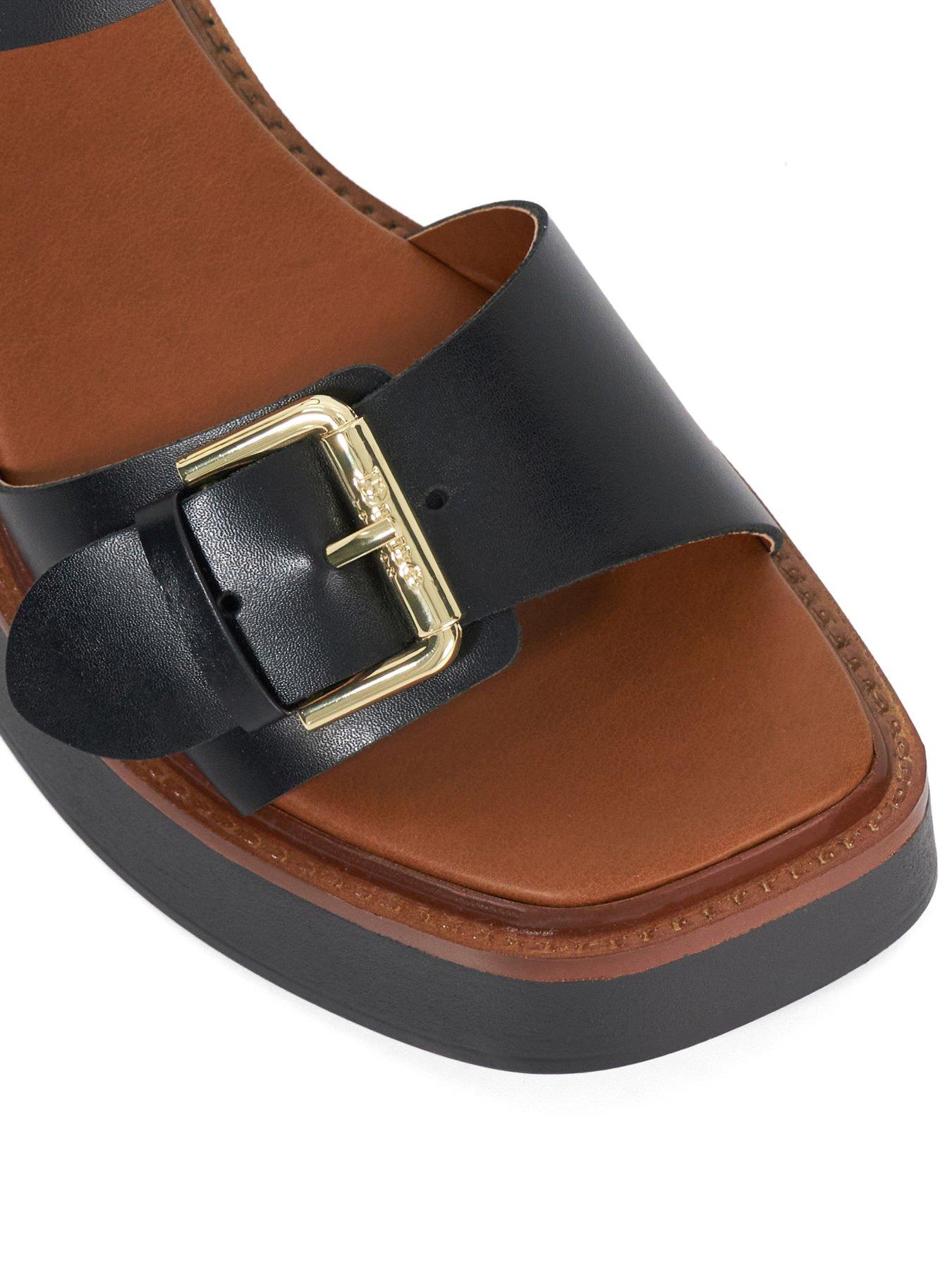  image of dune-london-jupiter-leather-sandals-black