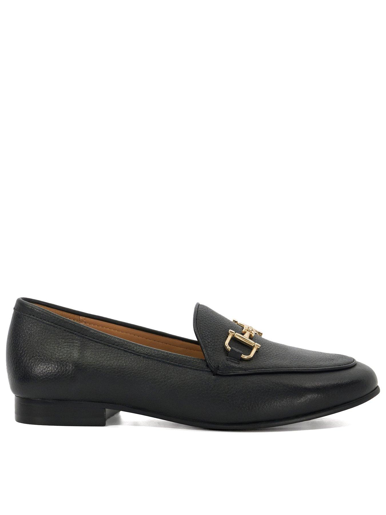 dune-london-wide-fit-glair-almond-toe-buckle-detail-loafers-black