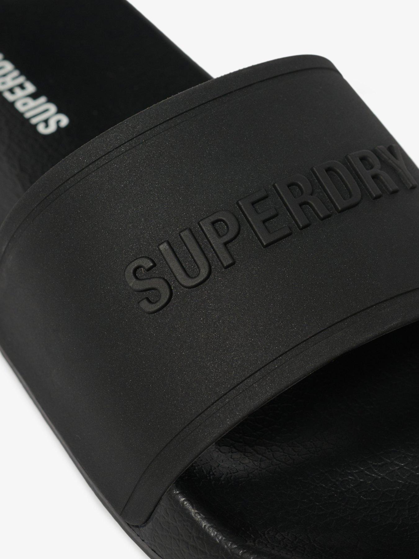  image of superdry-logo-pool-slide--black