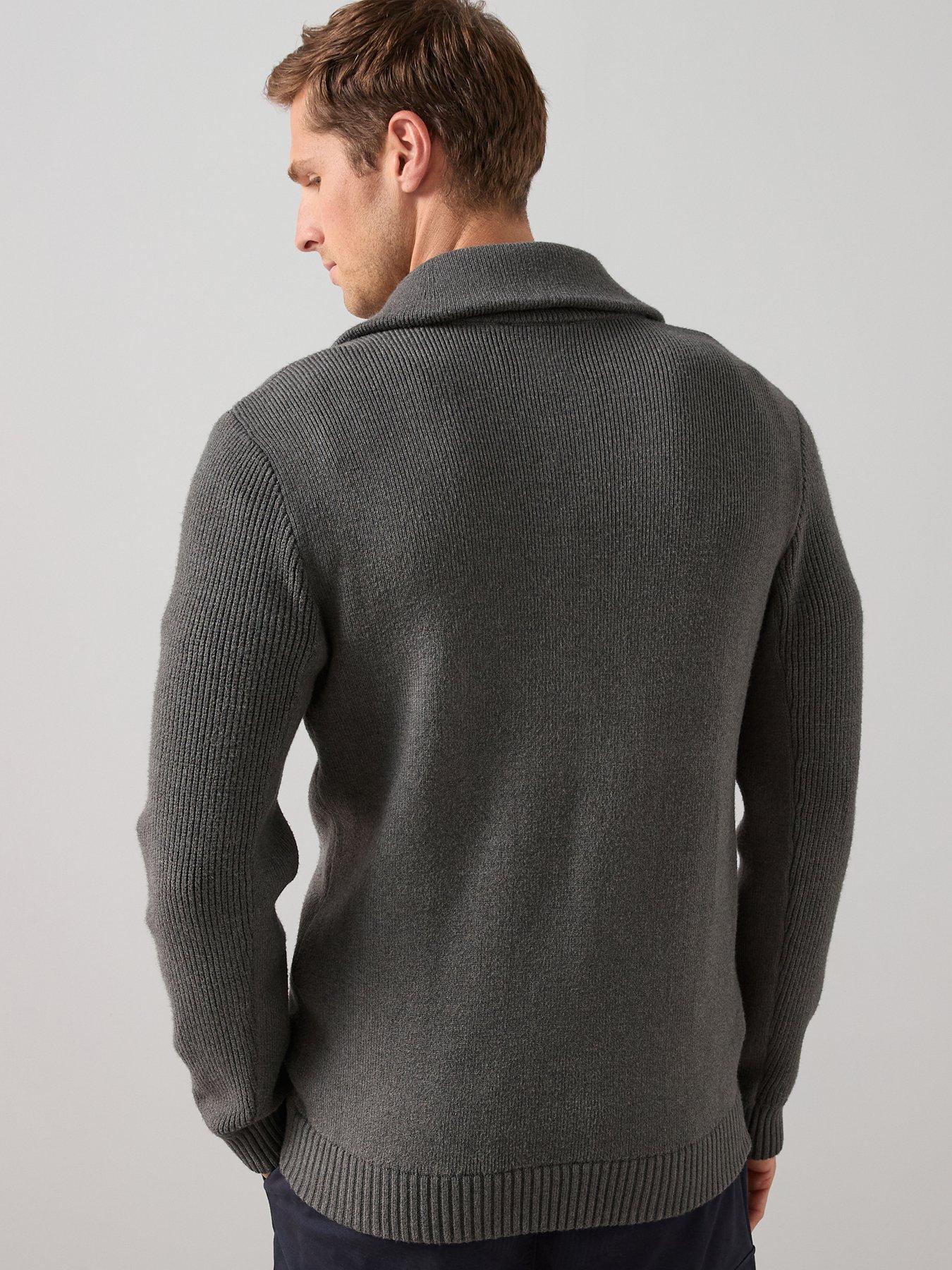 Image 2 of 6 of The Very Collection Chunky Soft Touch Zip Through Funnel Jumper - Charcoal