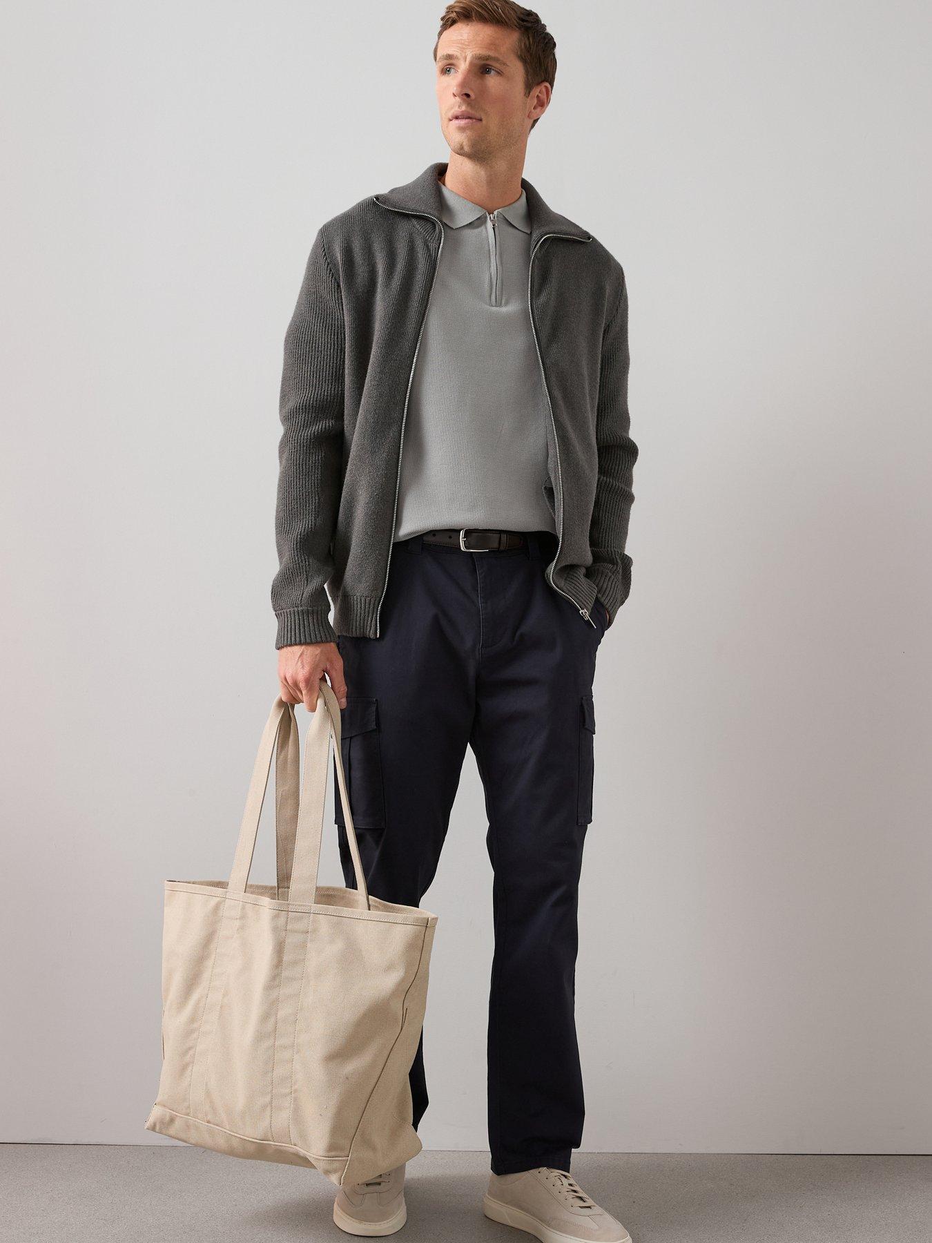 Image 3 of 6 of The Very Collection Chunky Soft Touch Zip Through Funnel Jumper - Charcoal