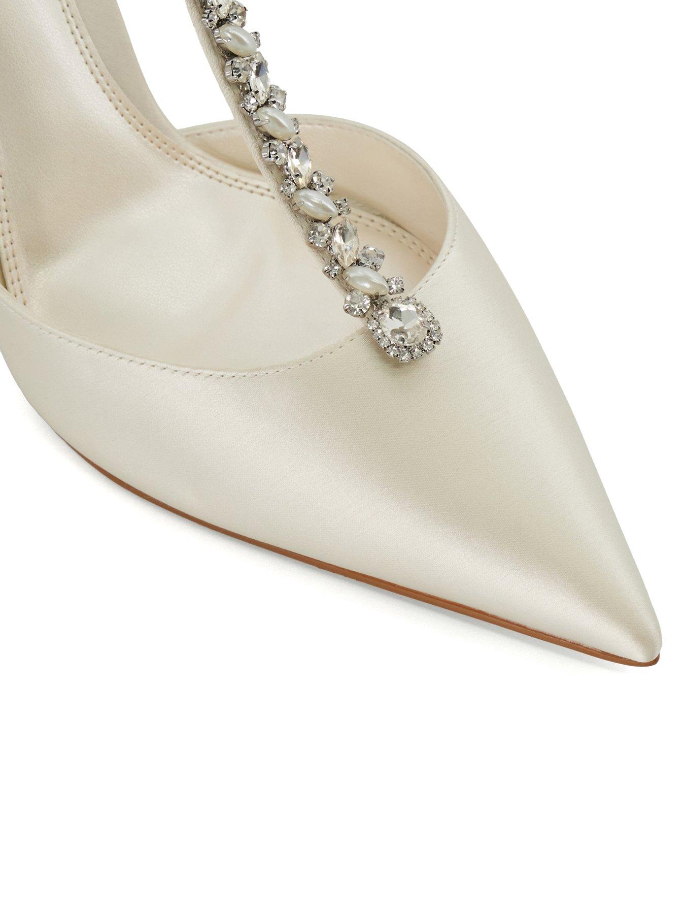  image of dune-london-devotional-bridal-diamante-embellished-t-bar-shoes-ivory