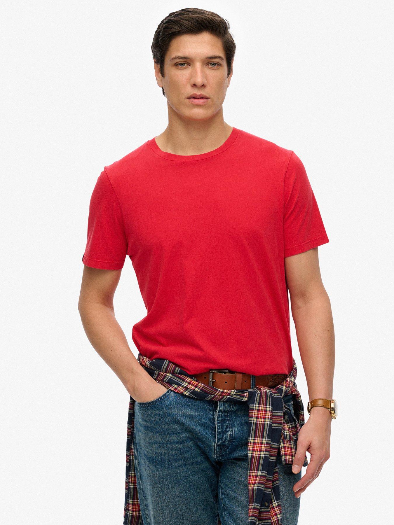 front image of superdry-classic-essential-t-shirt--red