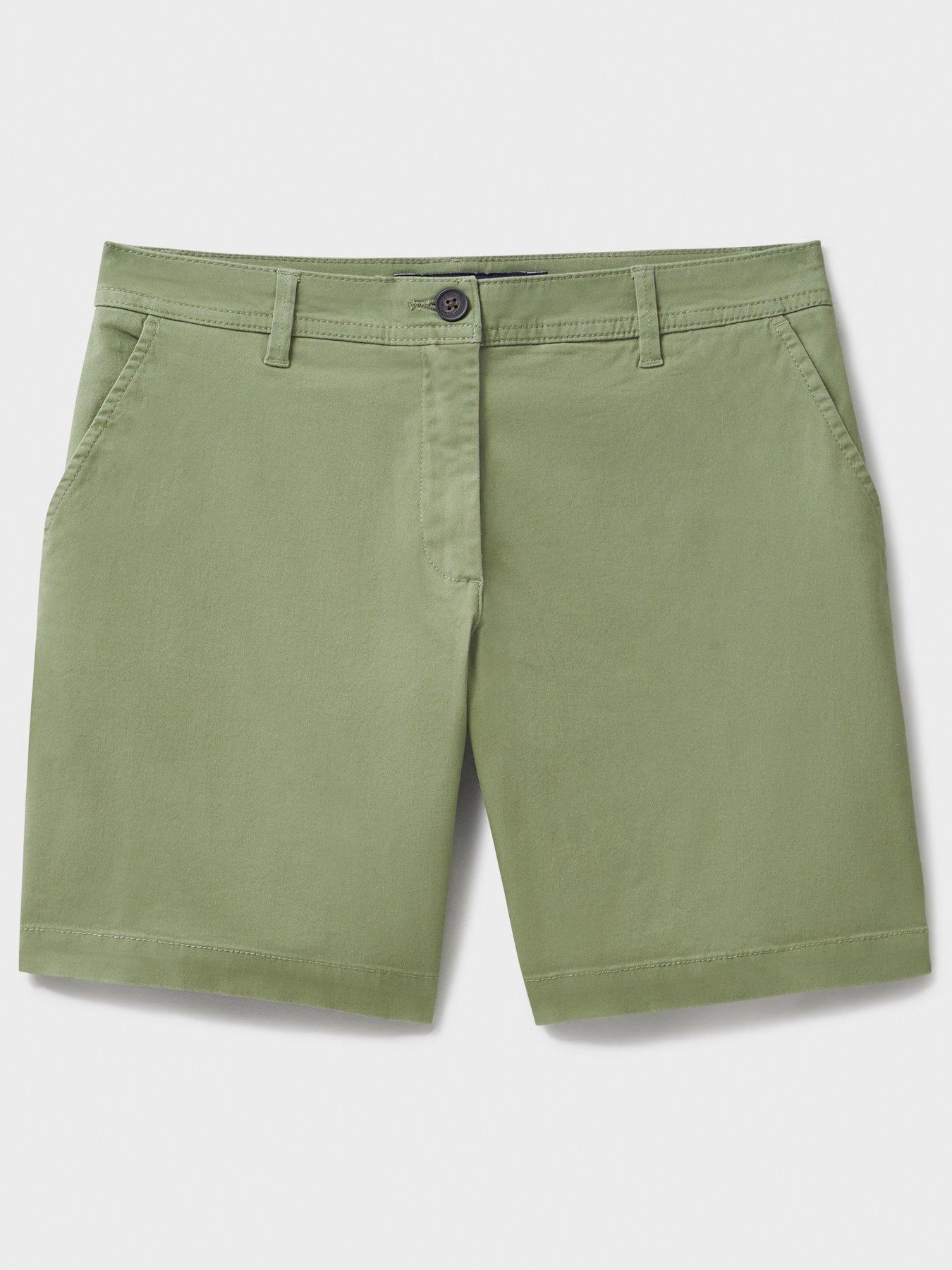  image of crew-clothing-cotton-chino-shorts-green