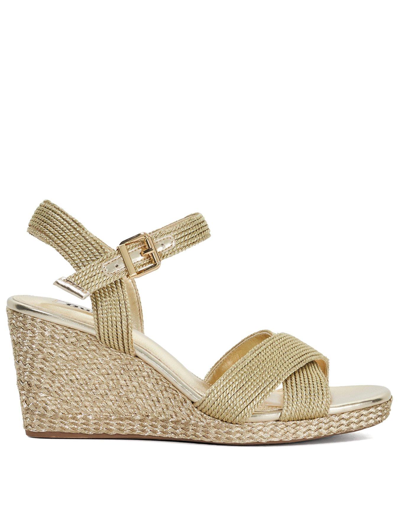 dune-london-kolden-rope-detail-wedges-gold