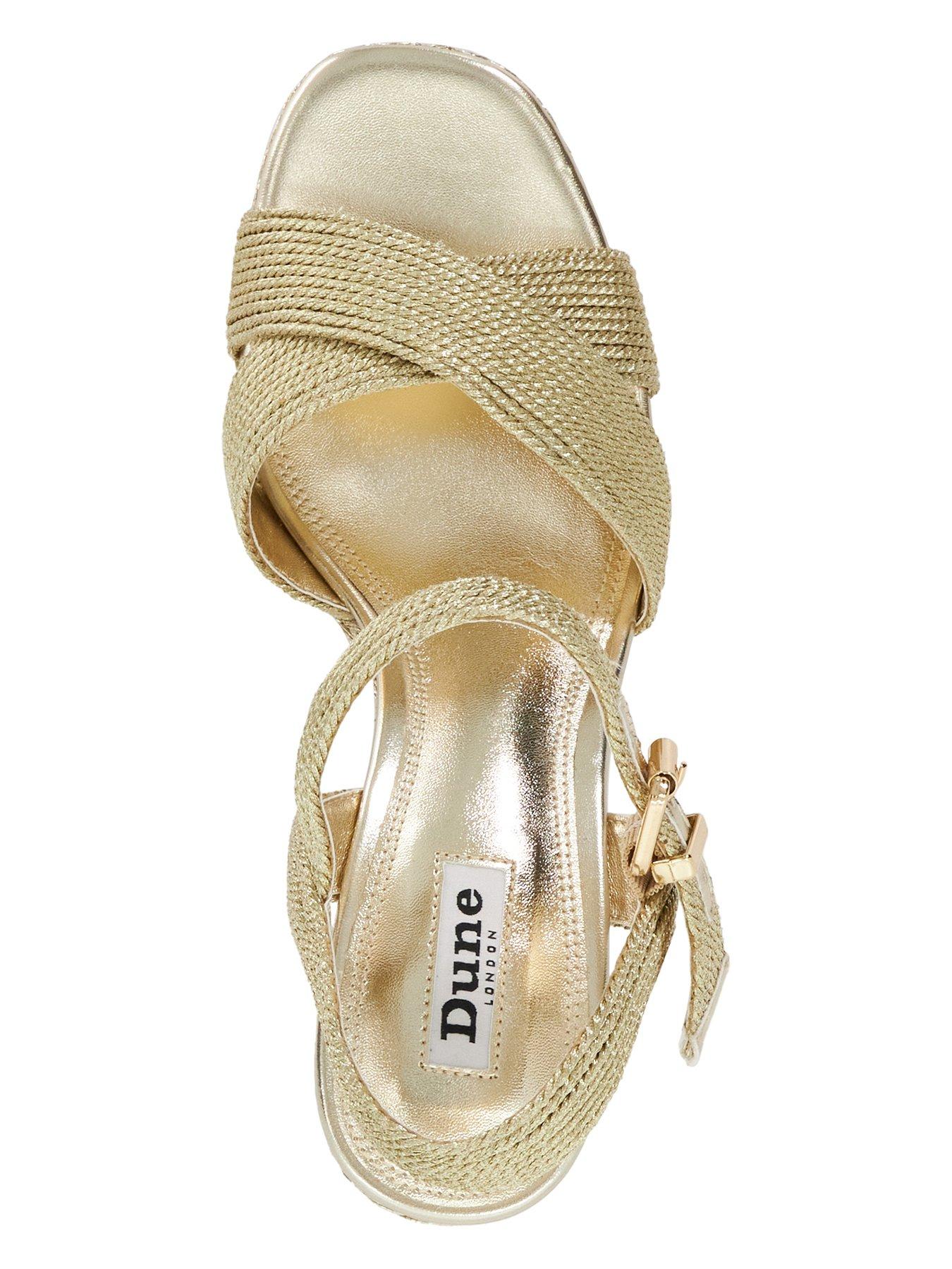  image of dune-london-kolden-rope-detail-wedges-gold