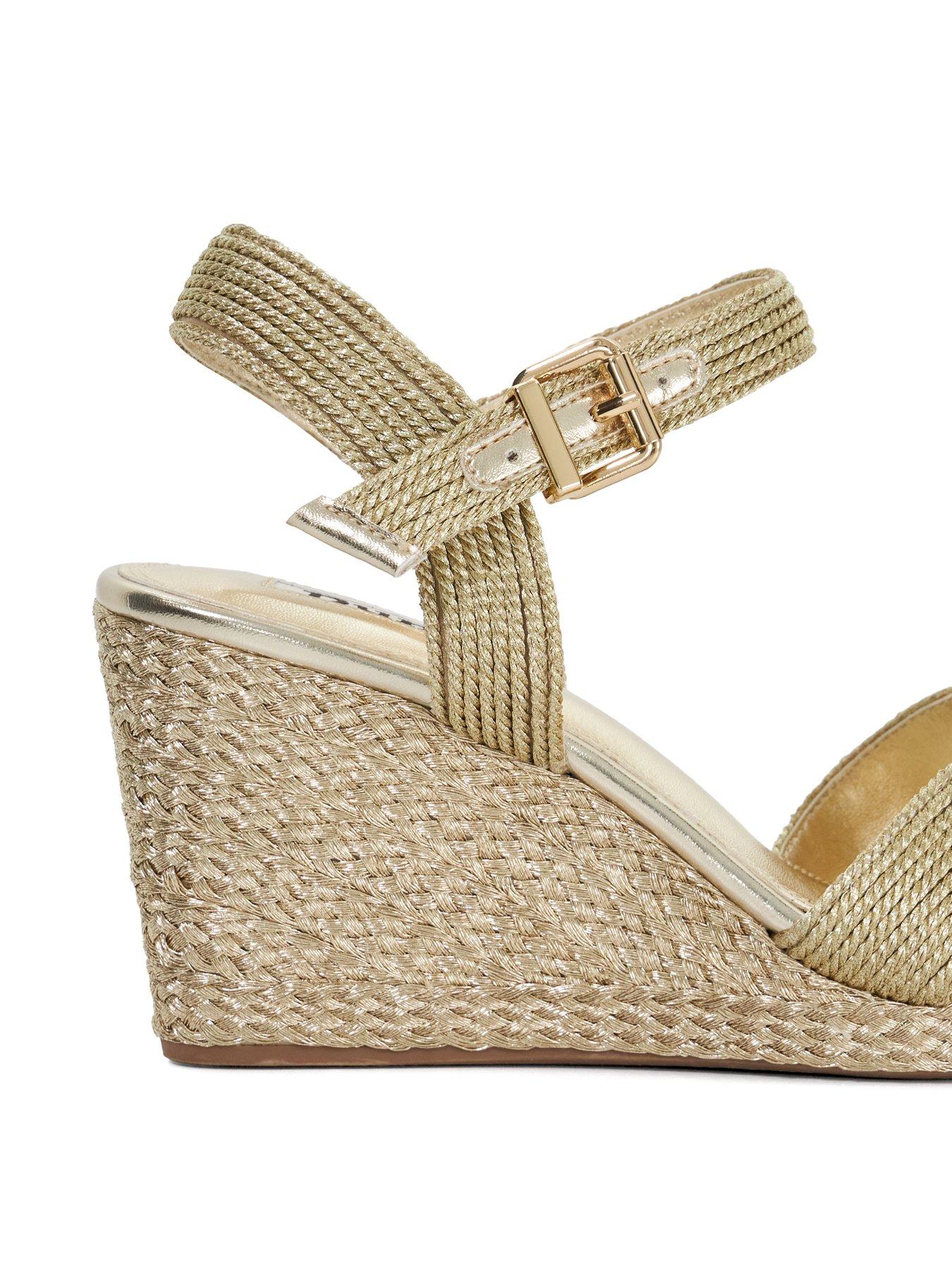  image of dune-london-kolden-rope-detail-wedges-gold