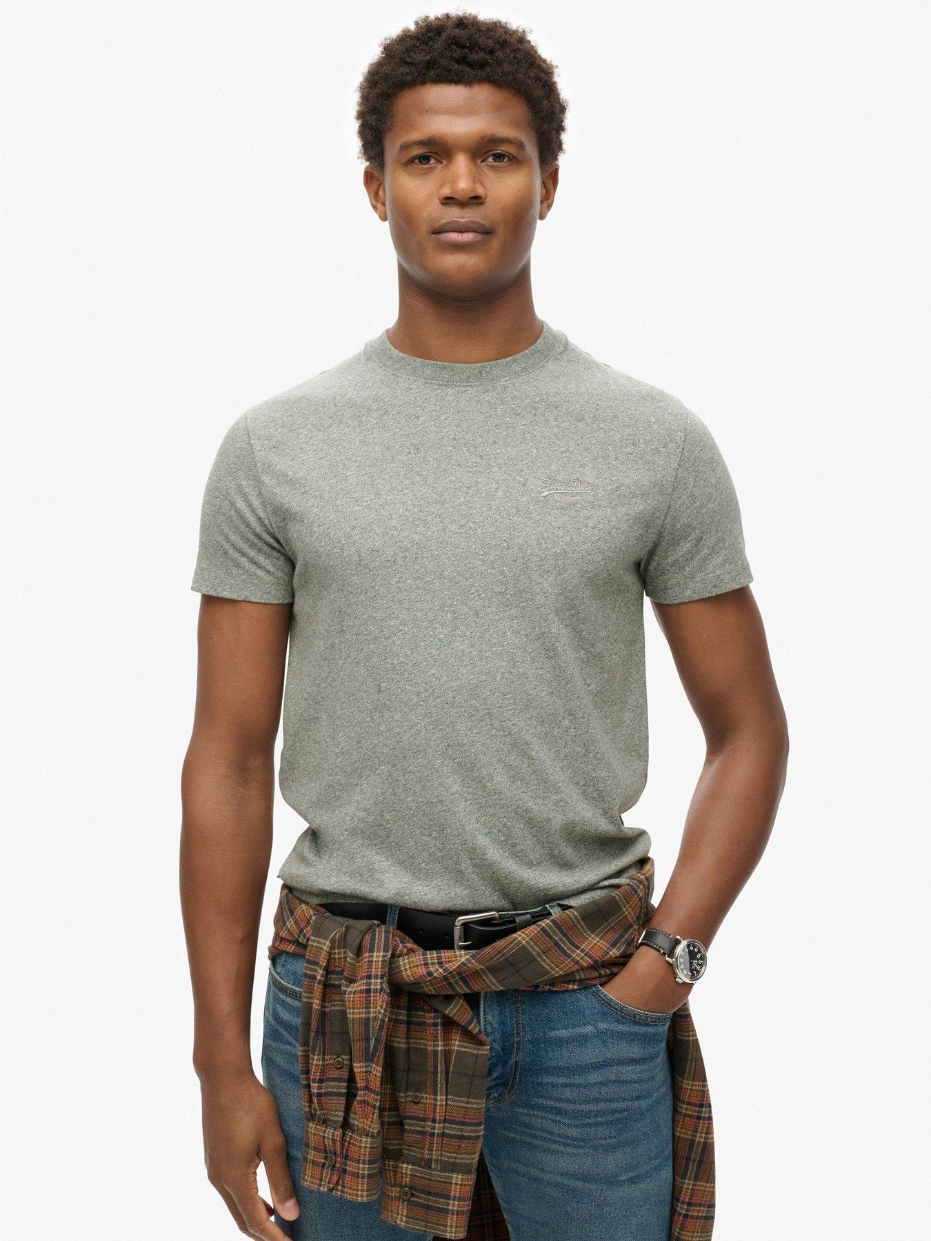 Superdry Essential Logo Embroidered T-Shirt - Grey