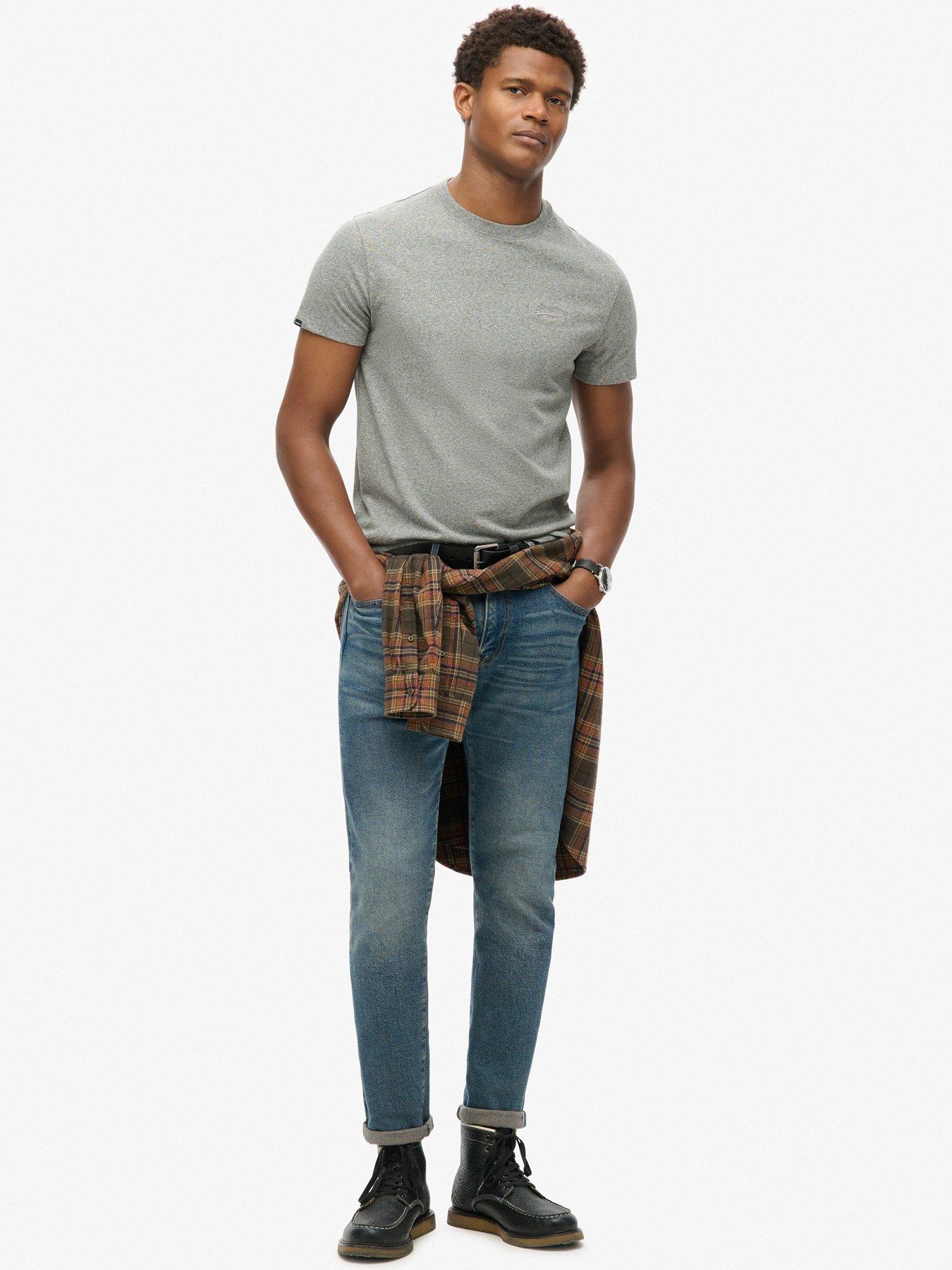  image of superdry-essential-logo-embroidered-t-shirt-grey