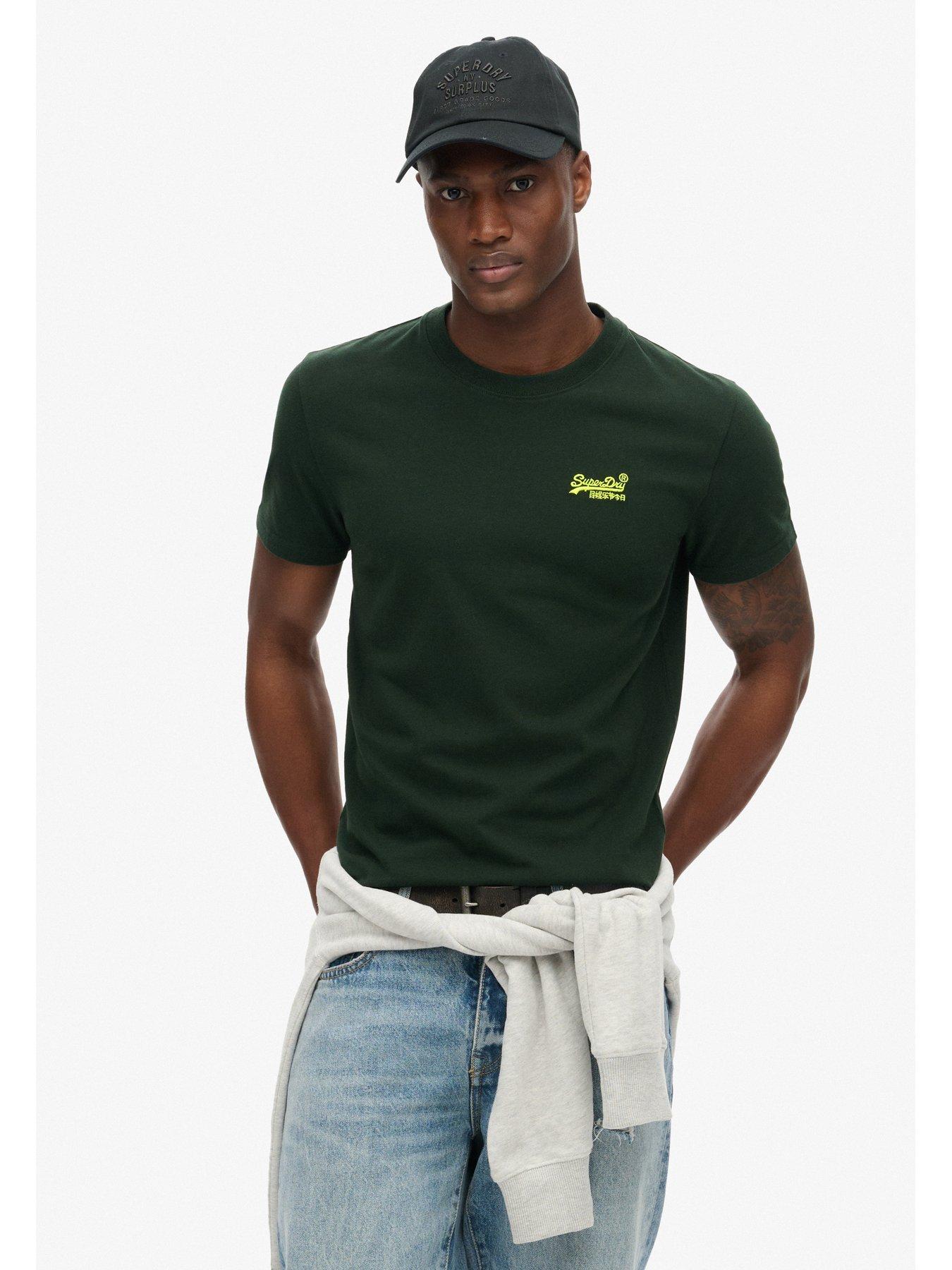  image of superdry-essential-logo-embroidered-t-shirt--dark-green