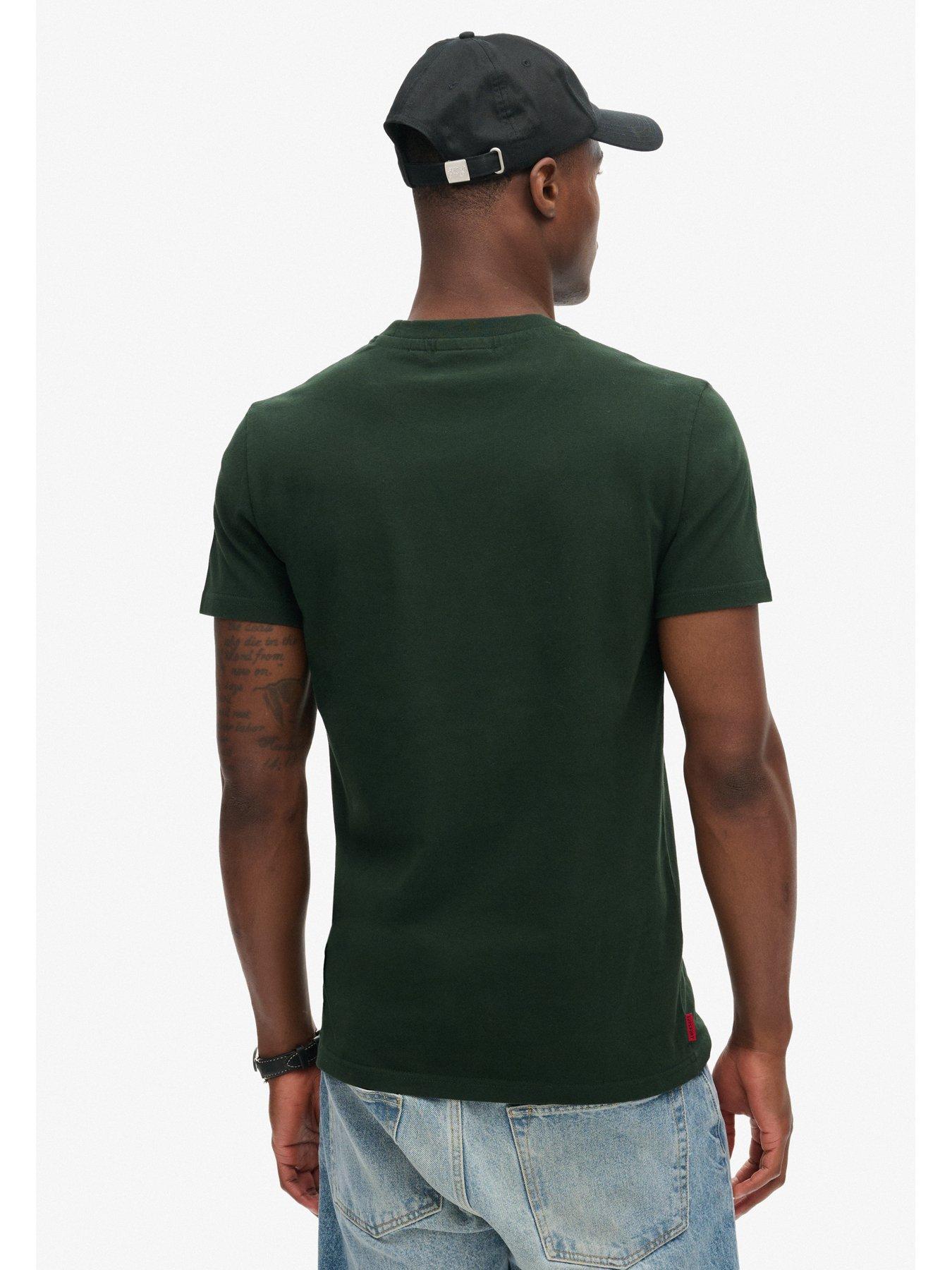  image of superdry-essential-logo-embroidered-t-shirt--dark-green
