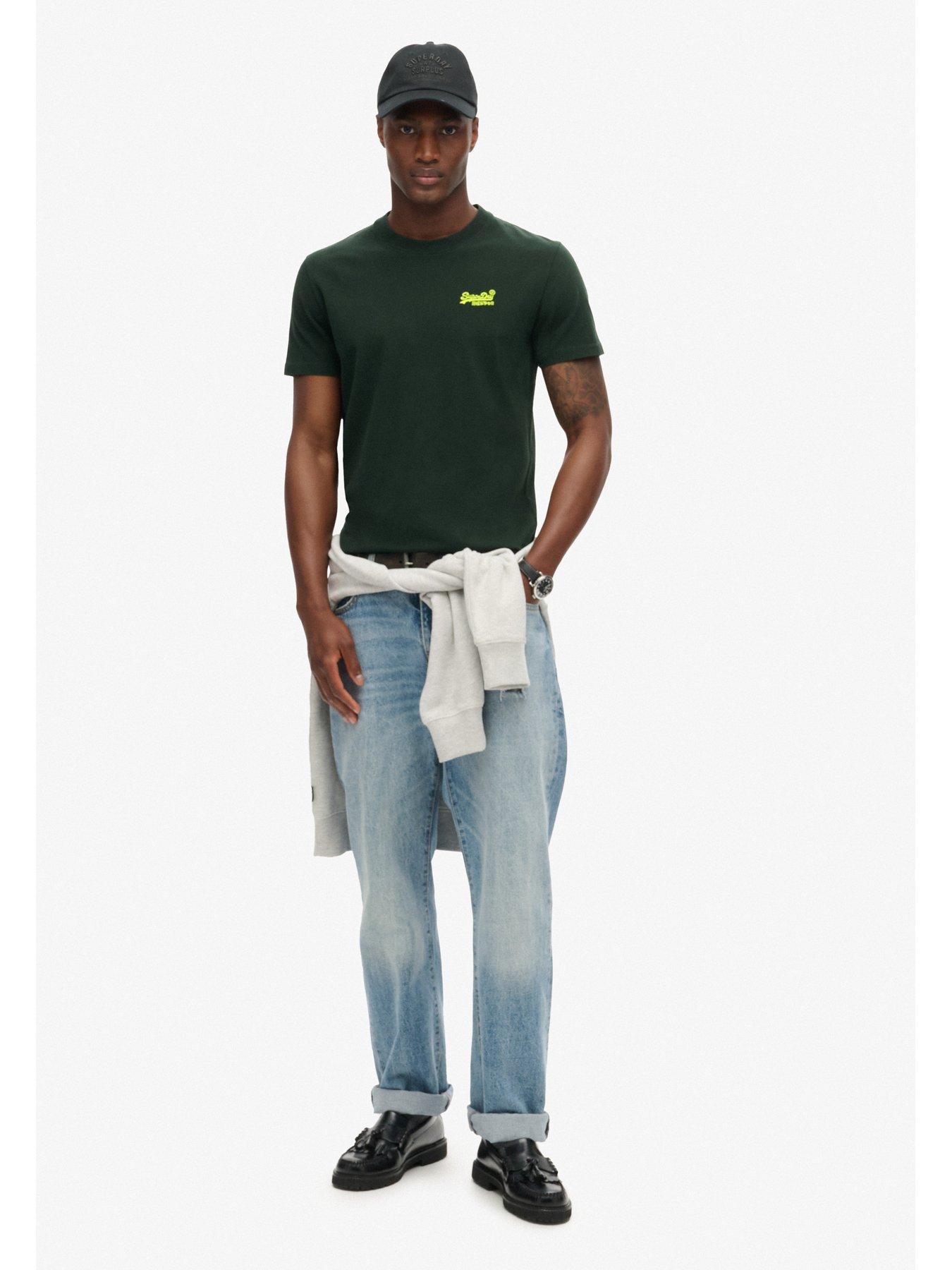 image of superdry-essential-logo-embroidered-t-shirt--dark-green