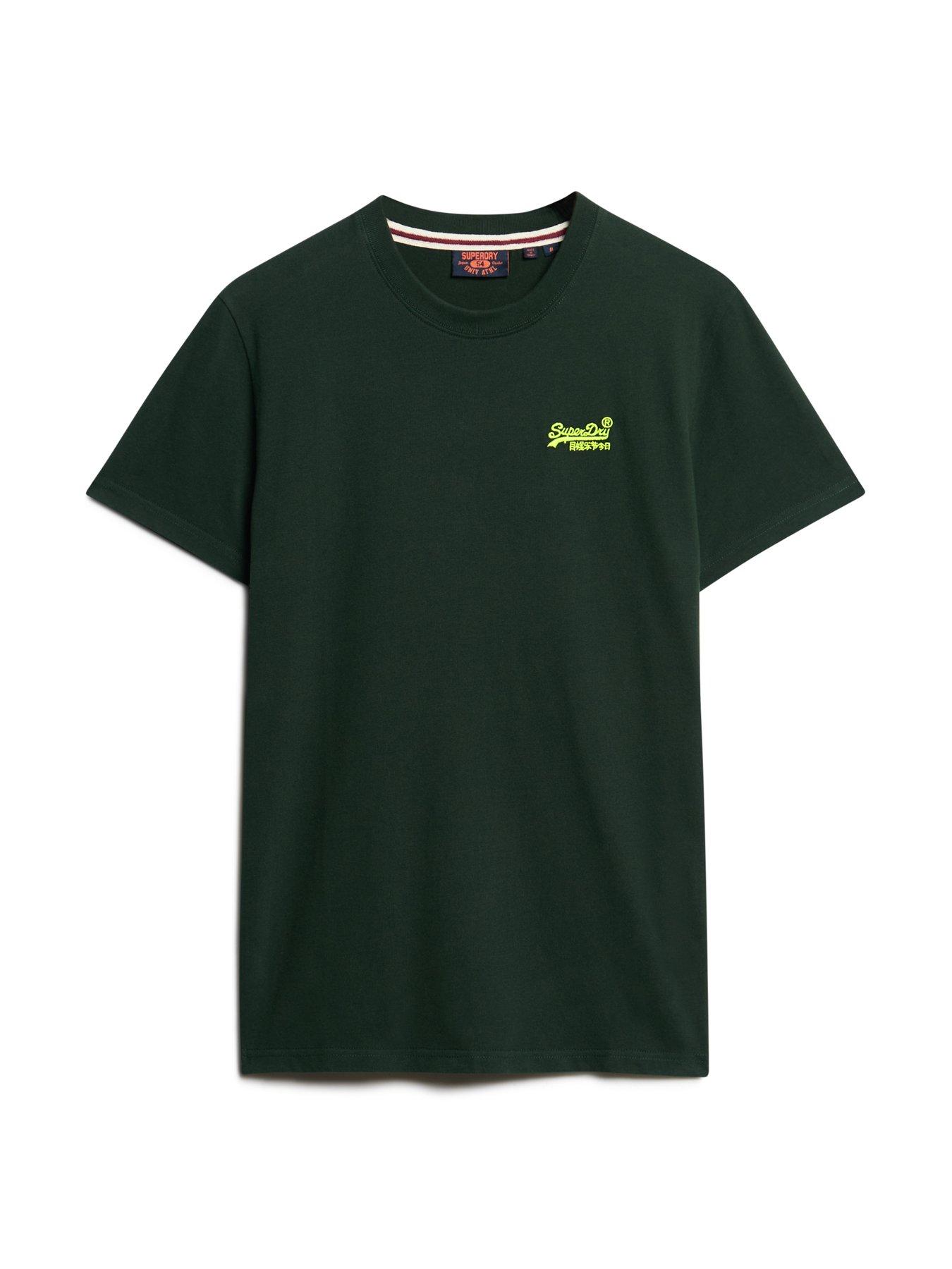  image of superdry-essential-logo-embroidered-t-shirt--dark-green