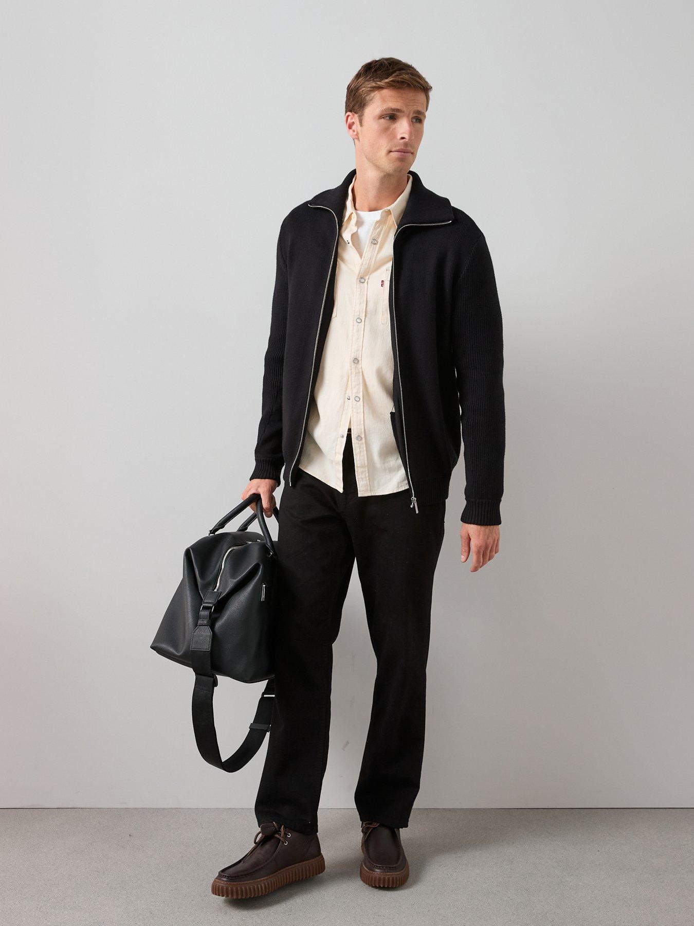 Image 3 of 6 of The Very Collection Chunky Soft Touch Zip Through Funnel Jumper - Black