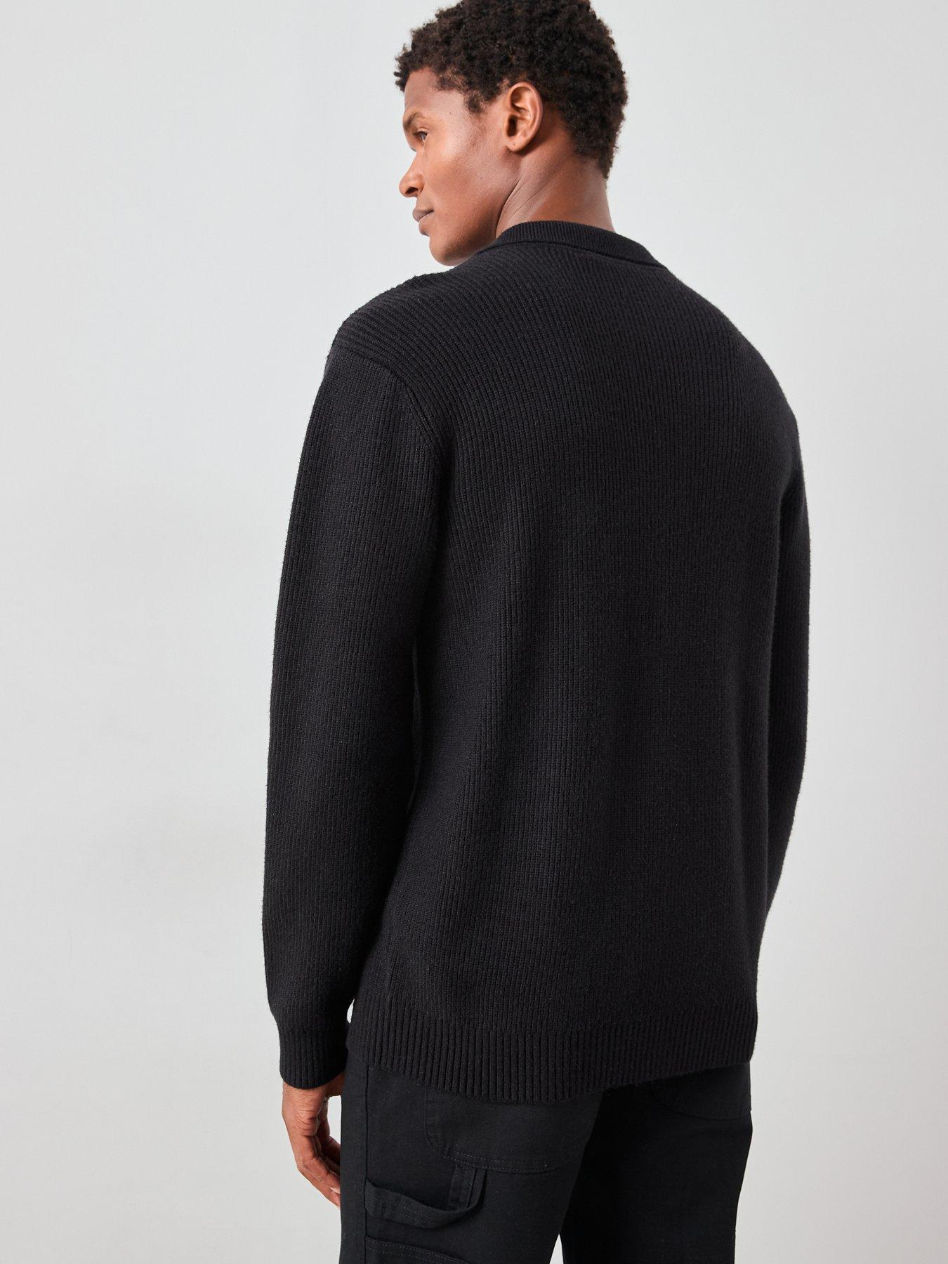 Image 2 of 6 of The Very Collection Chunky Soft Touch Knitted Polo - Black
